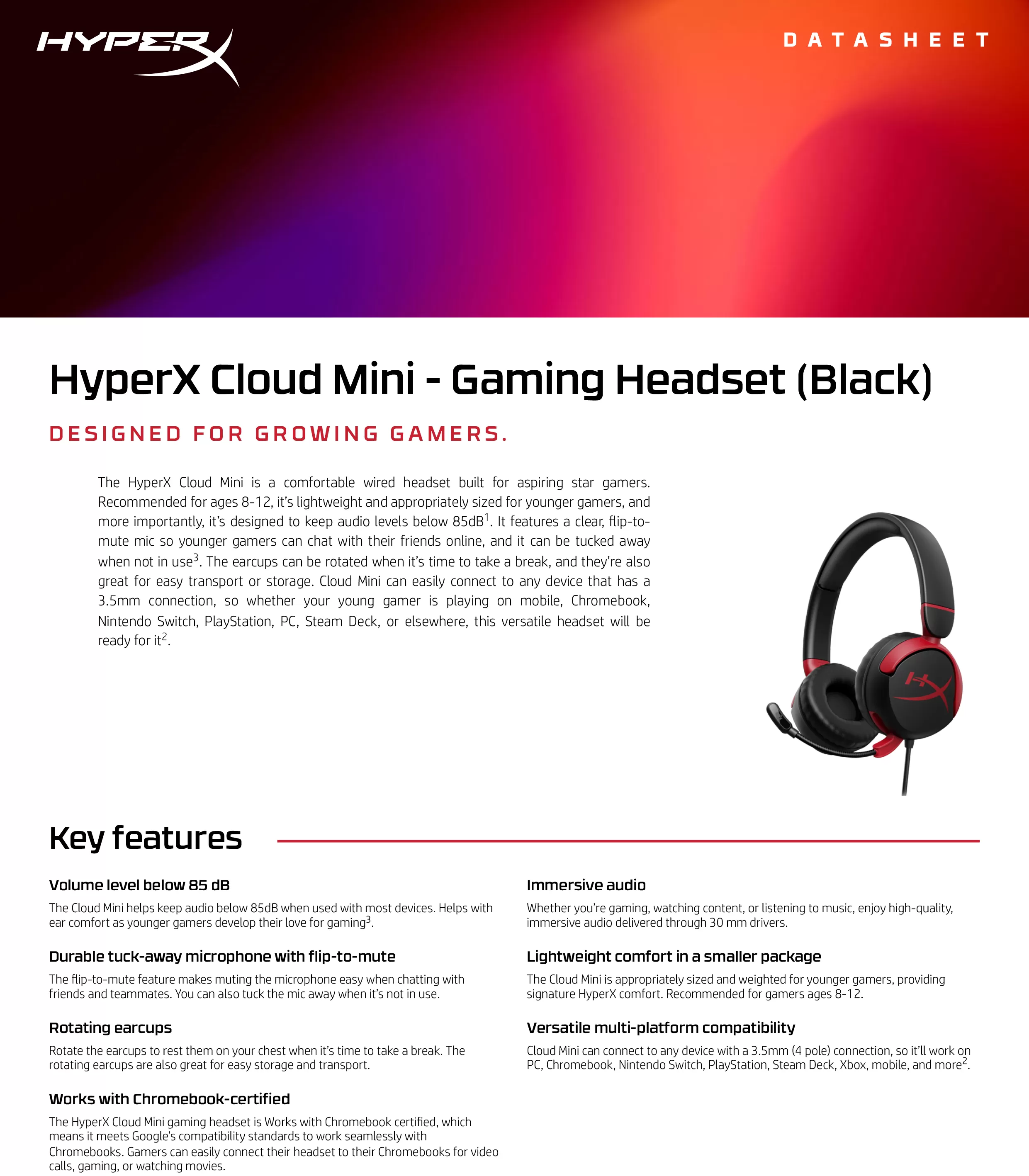 HyperX Cloud Mini - 電競耳機（黑色）