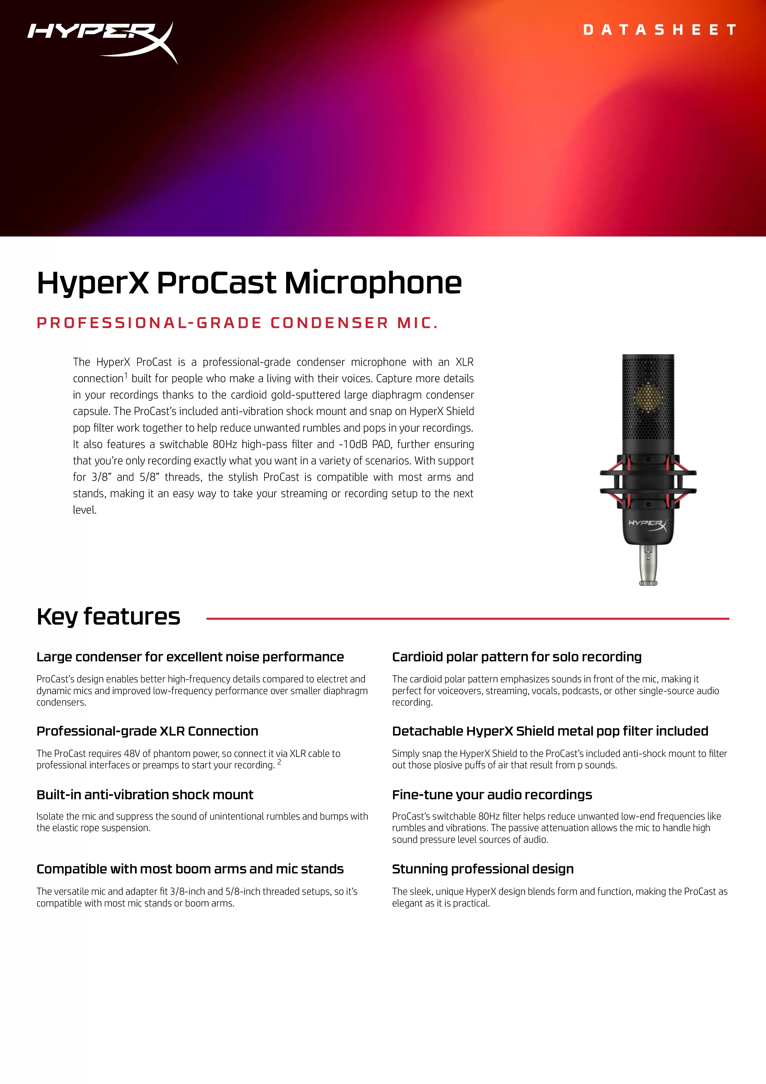 HyperX ProCast 麥克風