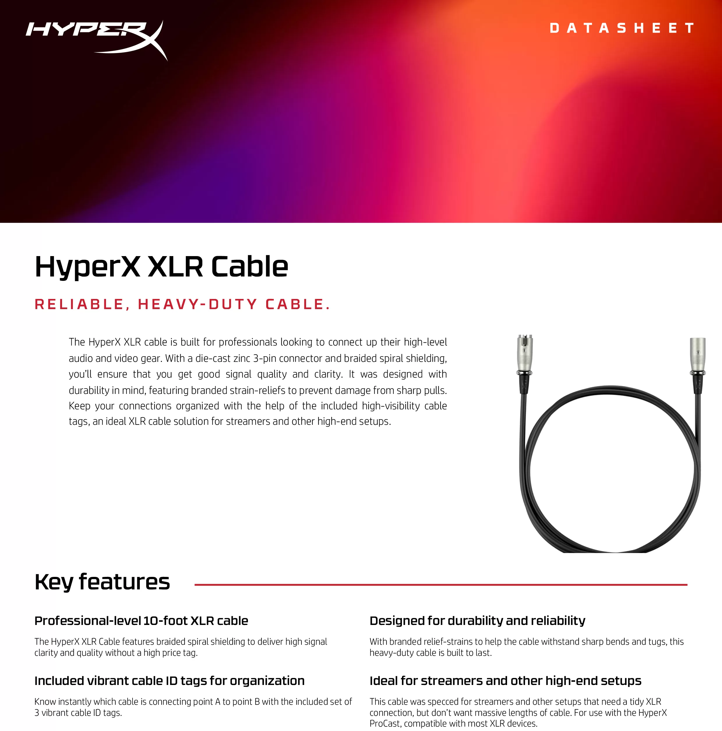 HyperX XLR 平衡線