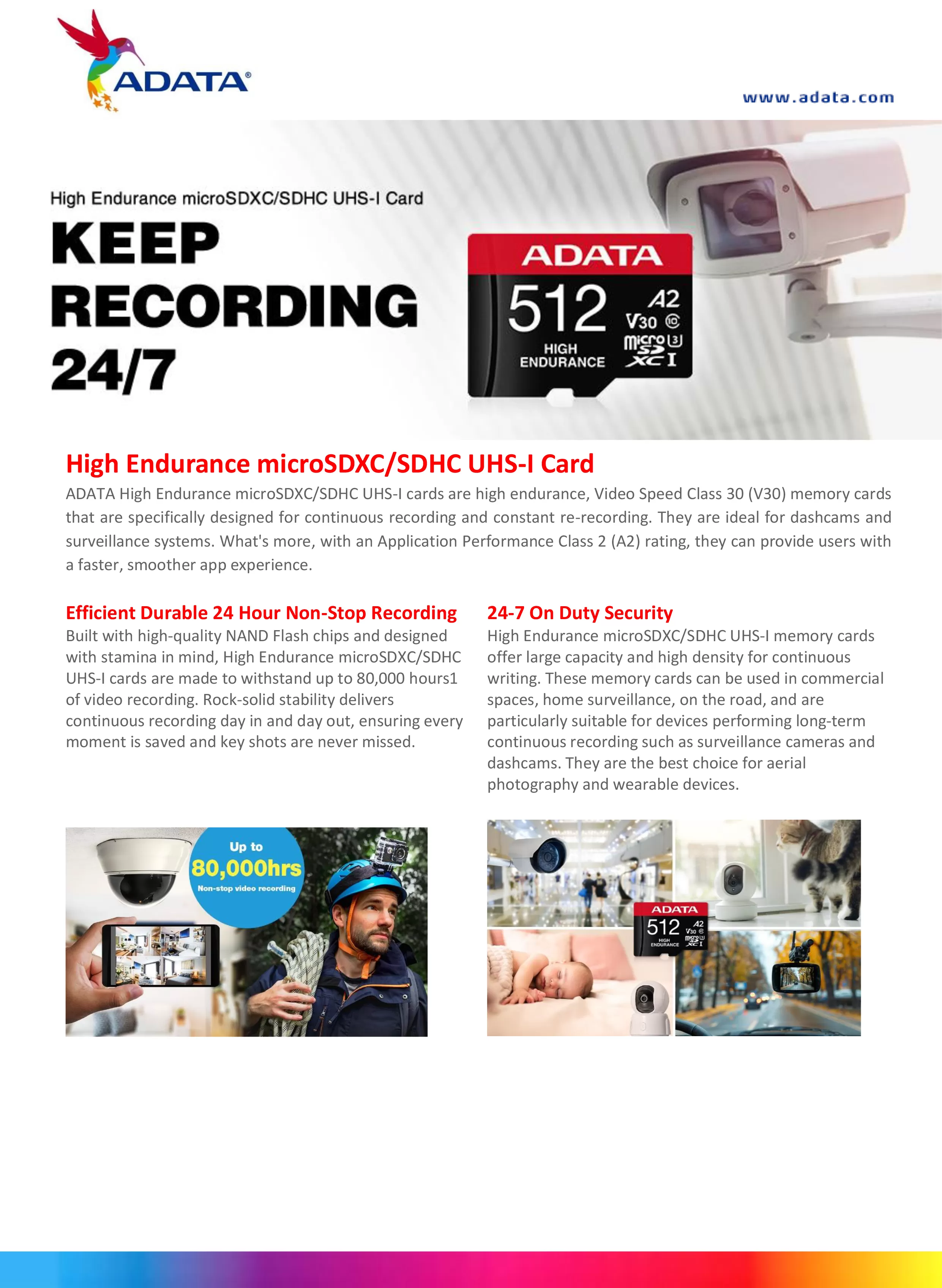 ADATA 威剛 High Endurance microSDXC/SDHC UHS-I Card