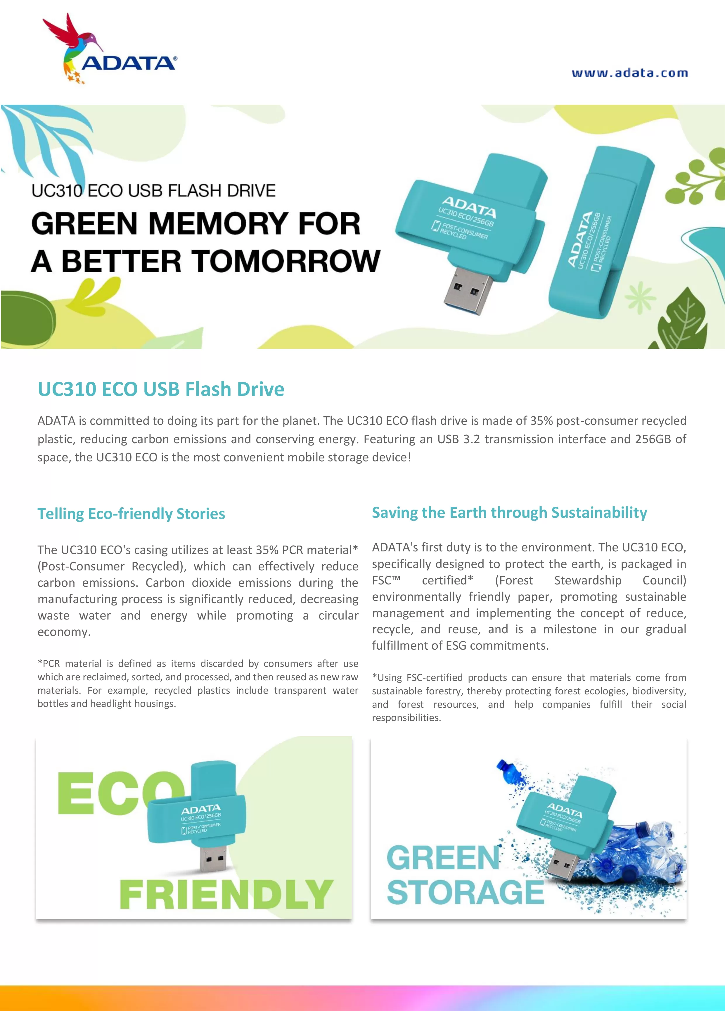 ADATA 威剛 UC310 ECO USB 隨身碟