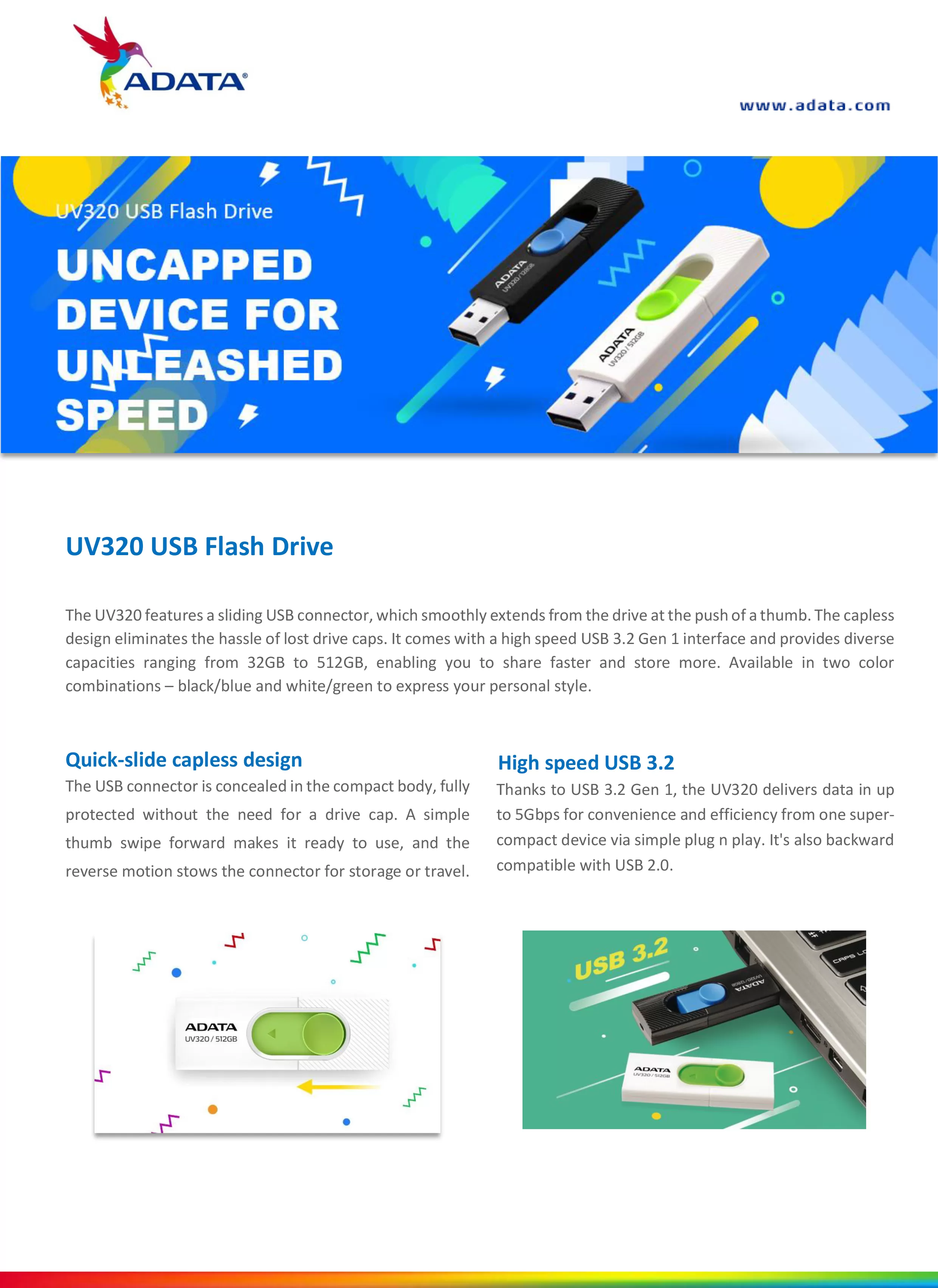 ADATA 威剛 UV320 USB 隨身碟