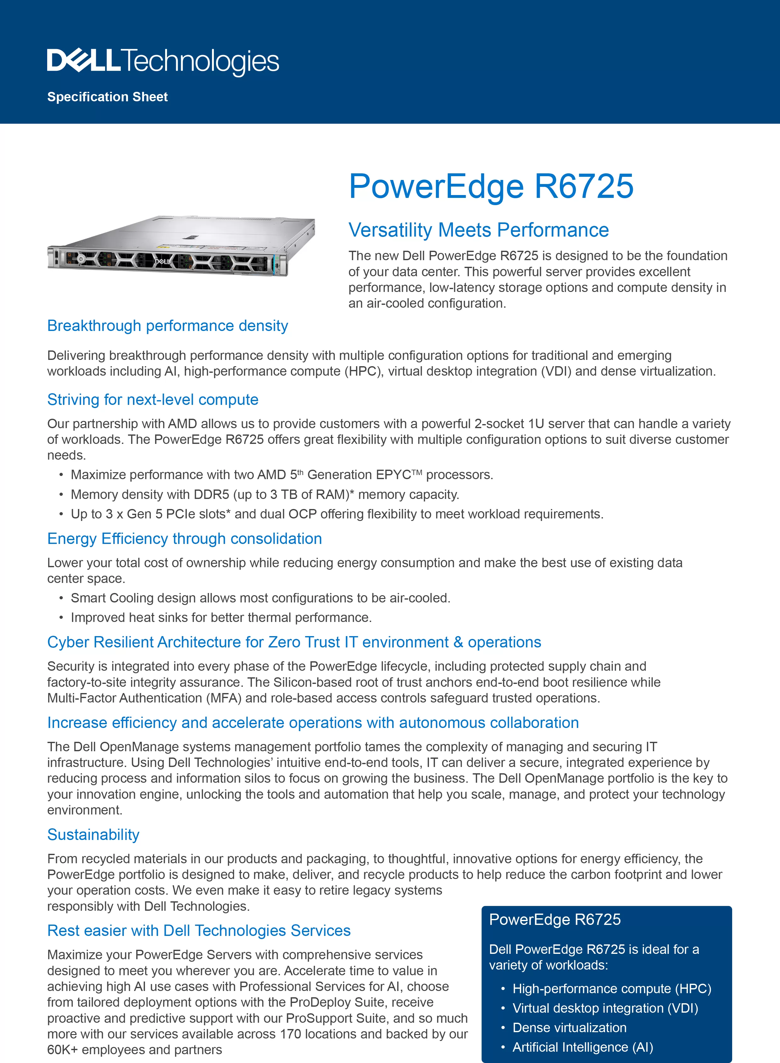 DELL 戴爾 PowerEdge R6725 機架式伺服器