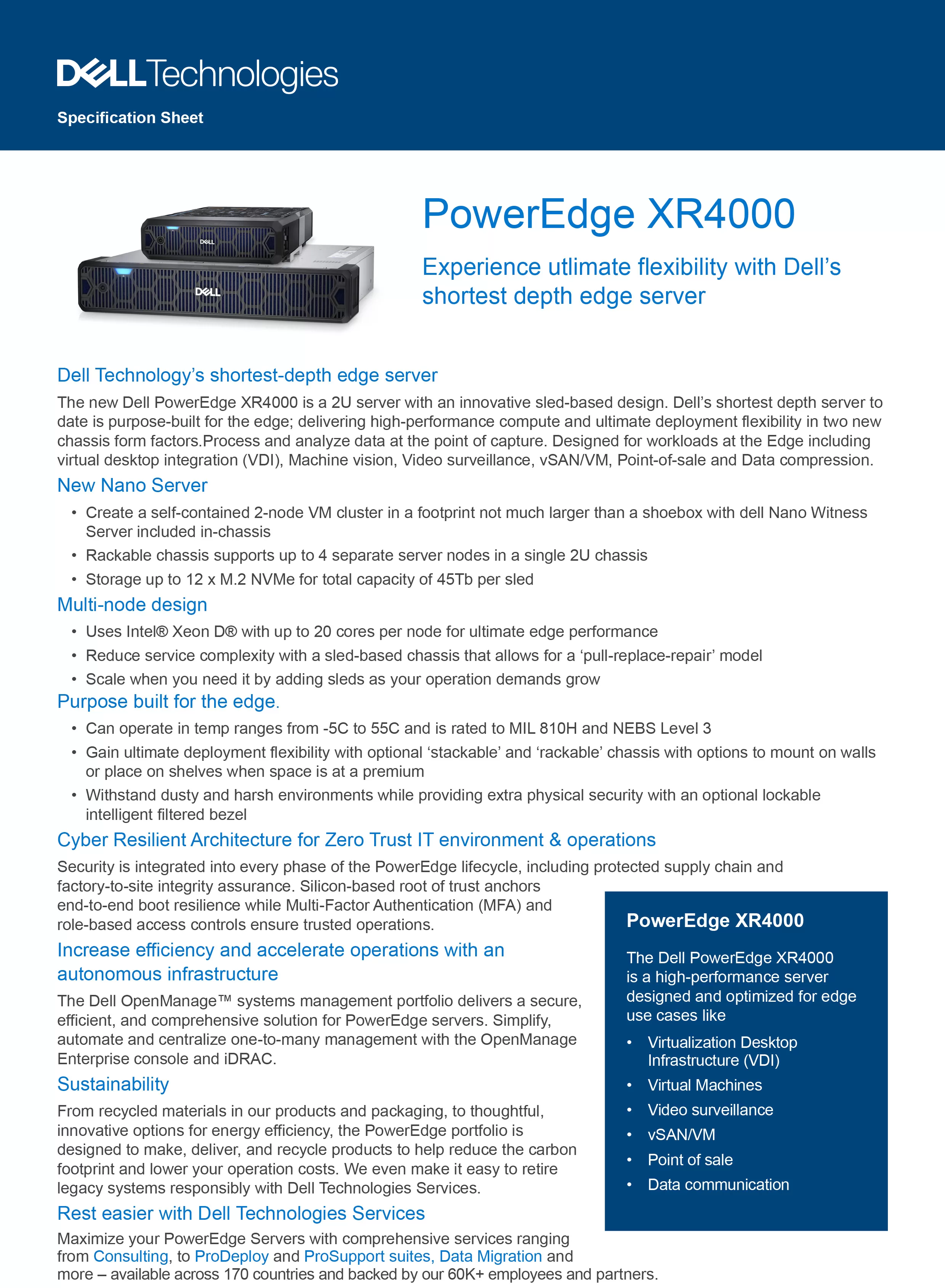 DELL 戴爾 PowerEdge XR4000z 機箱