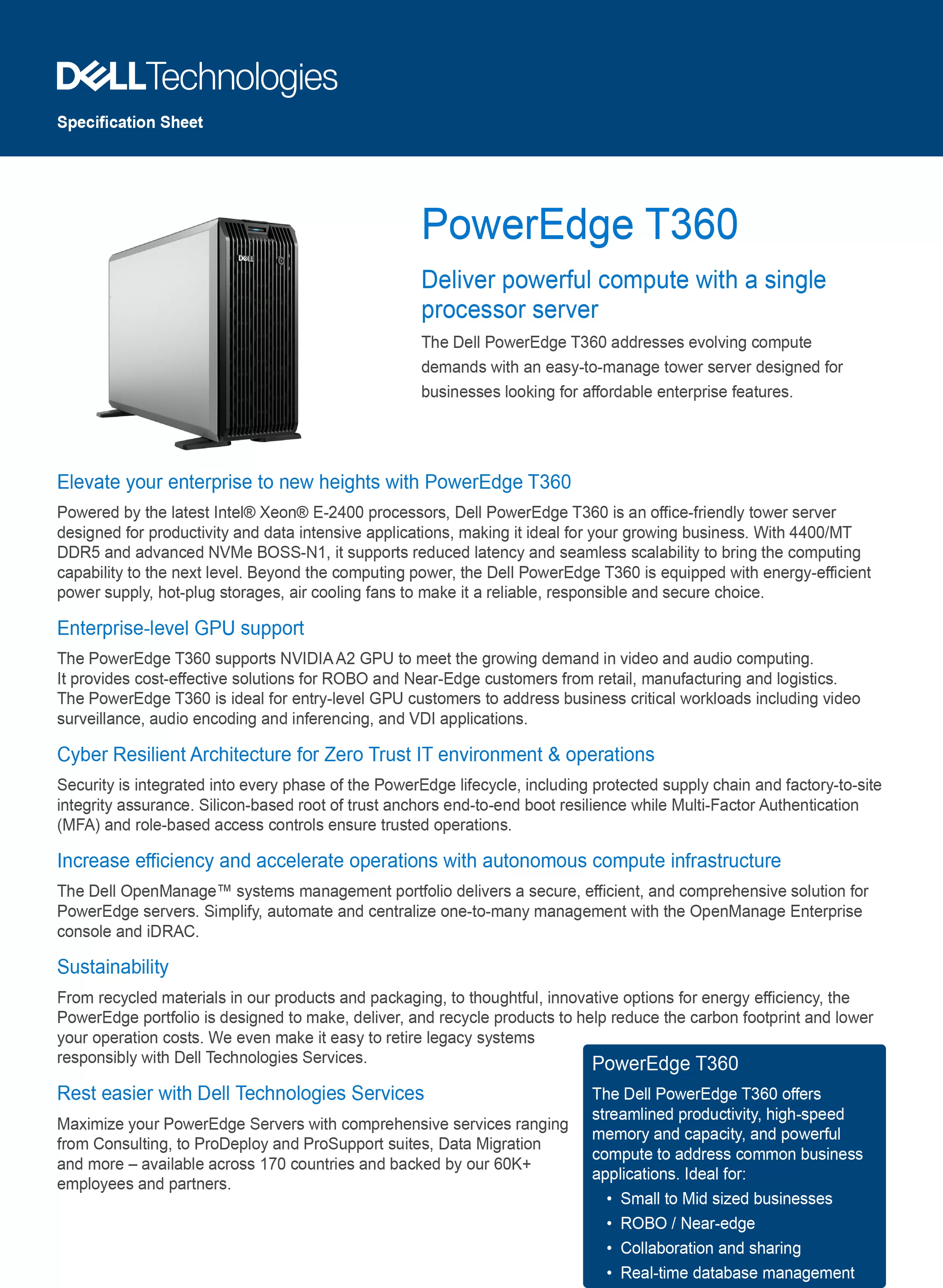 DELL 戴爾 PowerEdge T360 立式伺服器