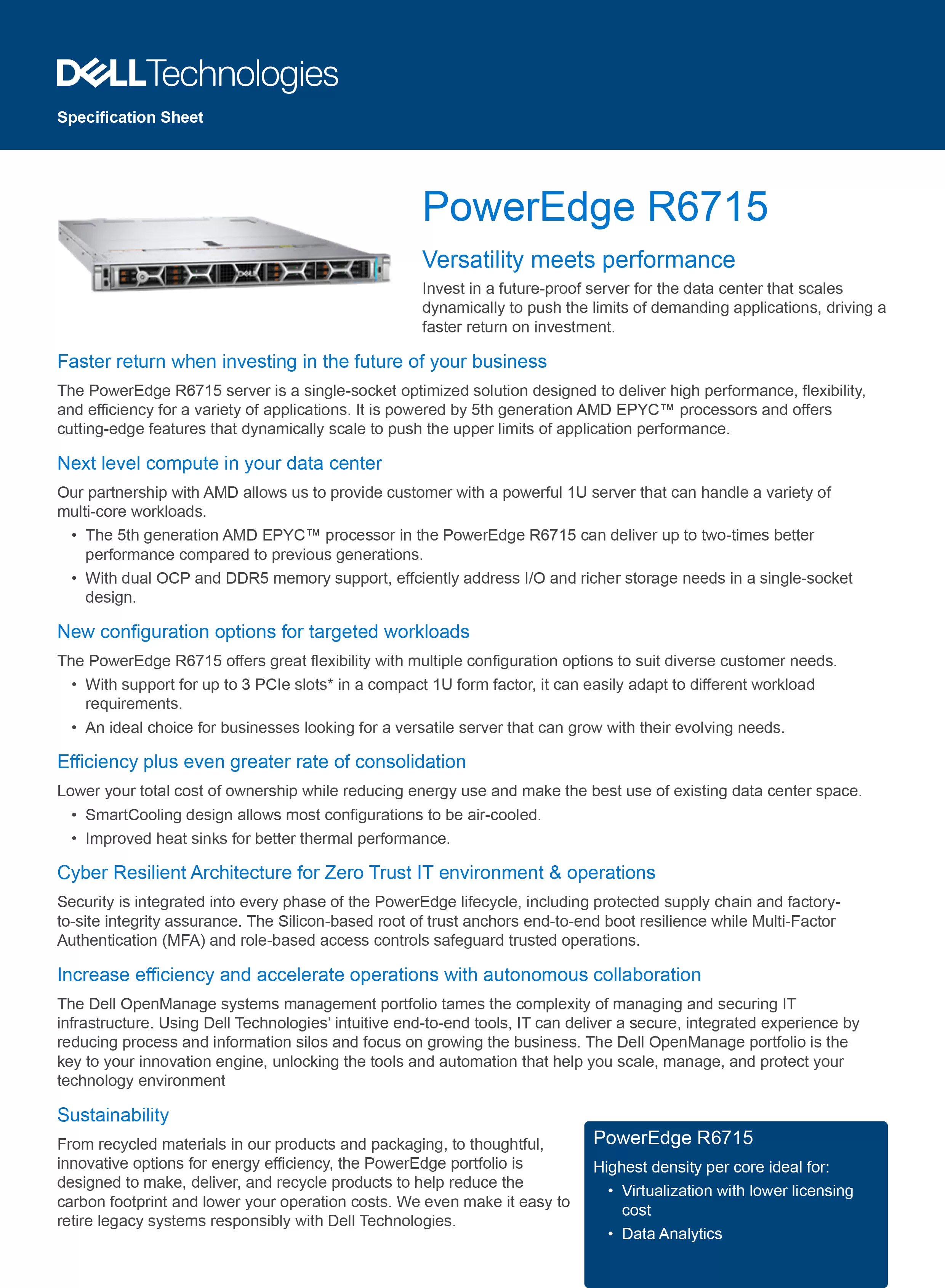 DELL 戴爾 PowerEdge R6715 機架式伺服器