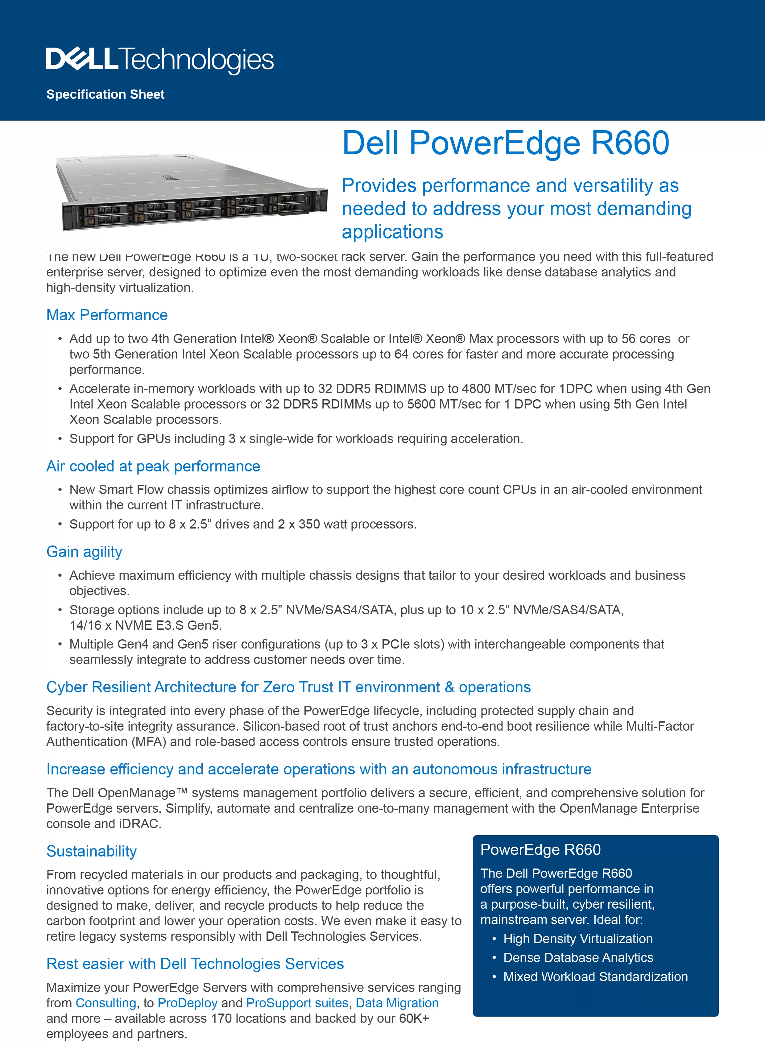 DELL 戴爾 PowerEdge R660 機架式伺服器