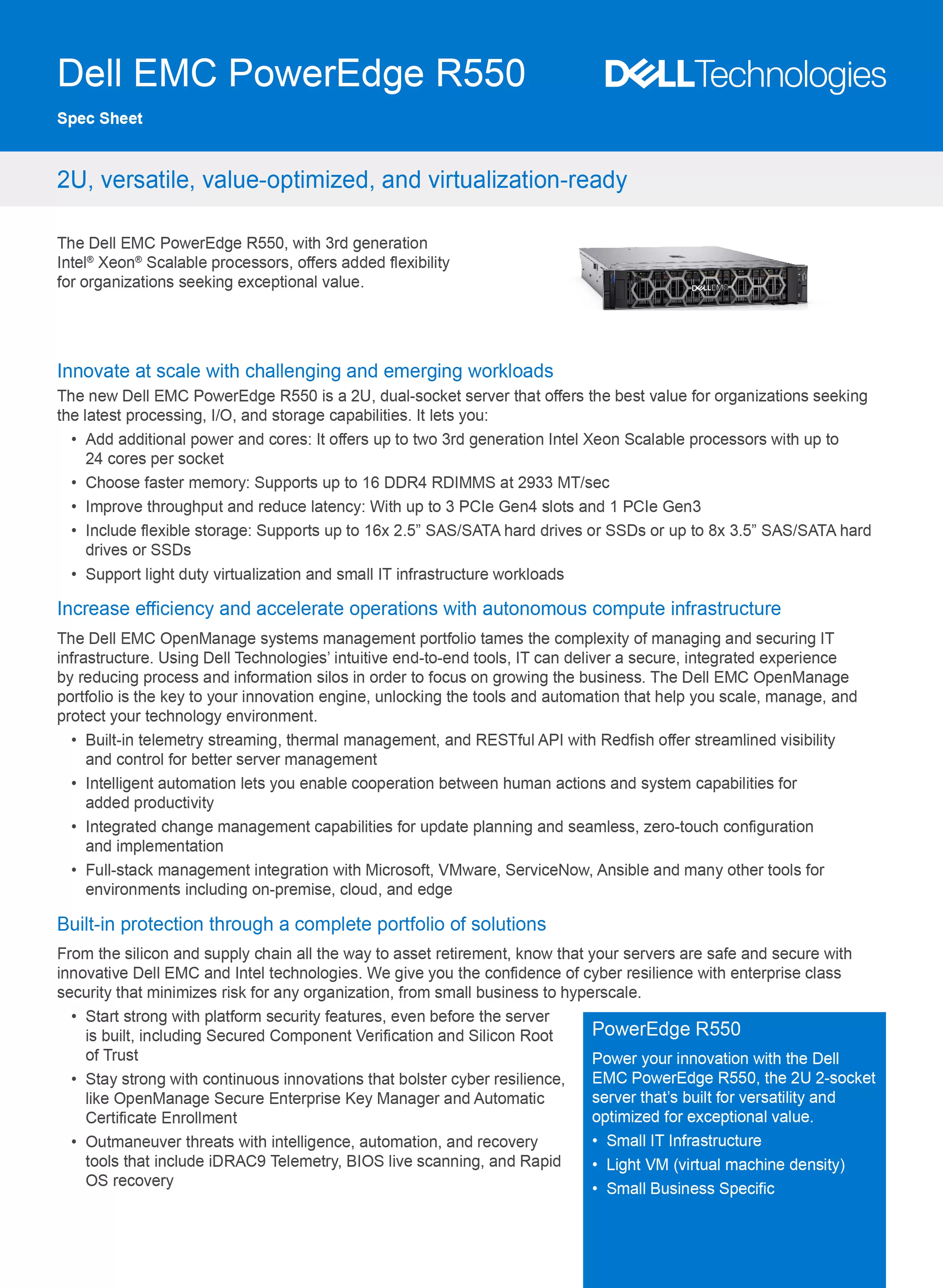 DELL 戴爾 PowerEdge R550 機架式 伺服器