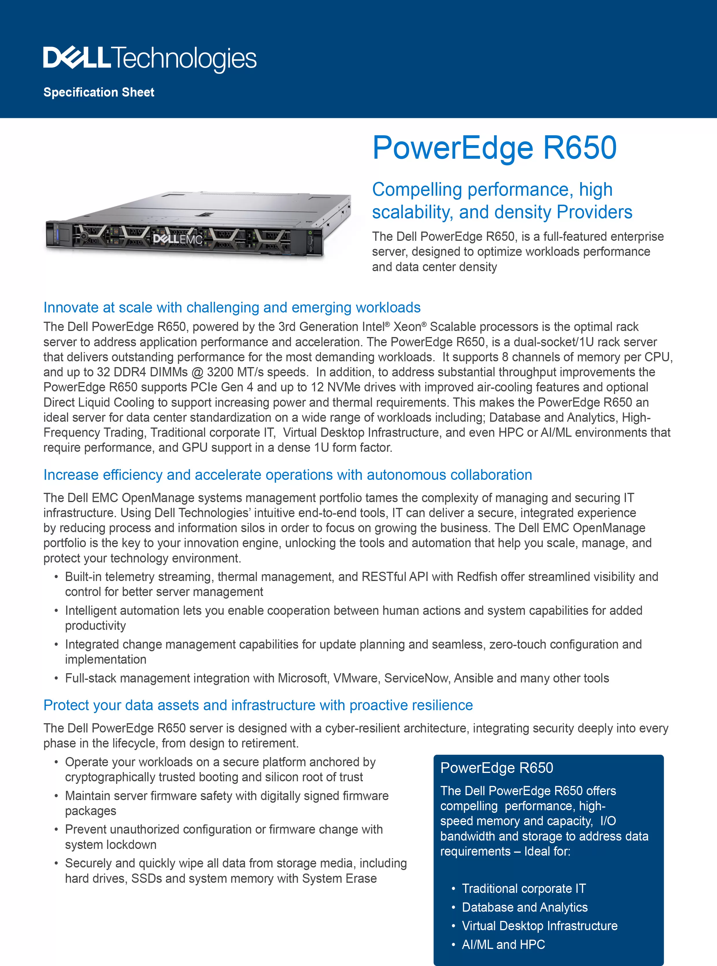 DELL 戴爾 PowerEdge R650 機架式 伺服器