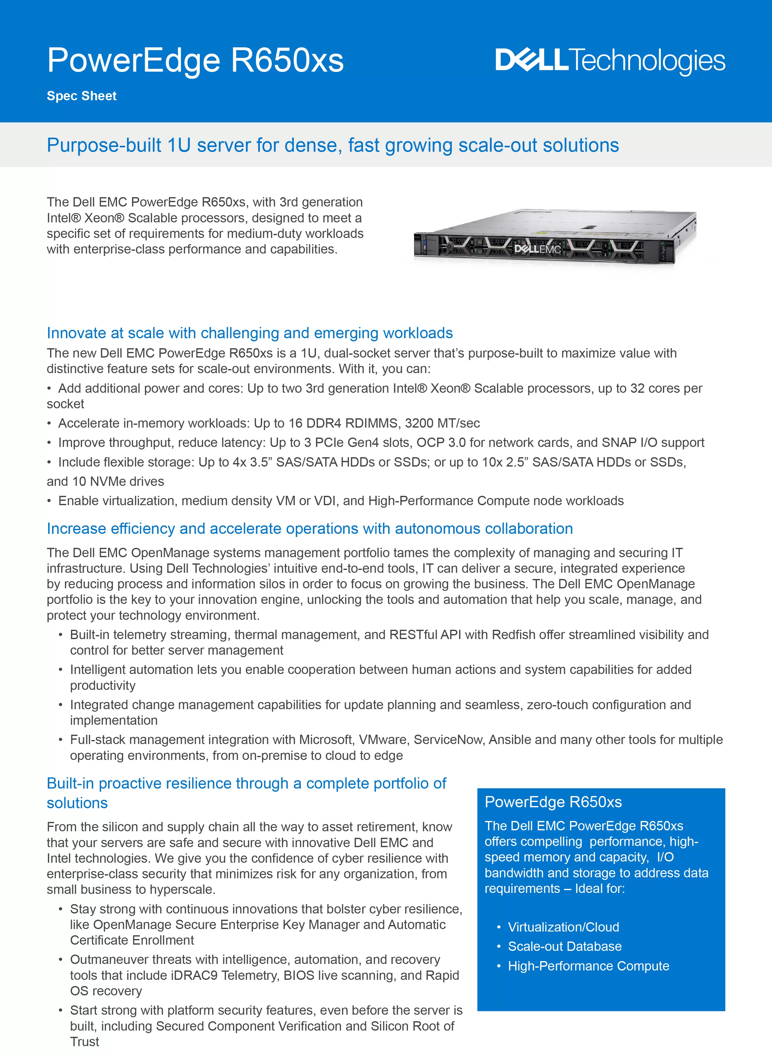 DELL 戴爾 PowerEdge R660xs 機架式 伺服器