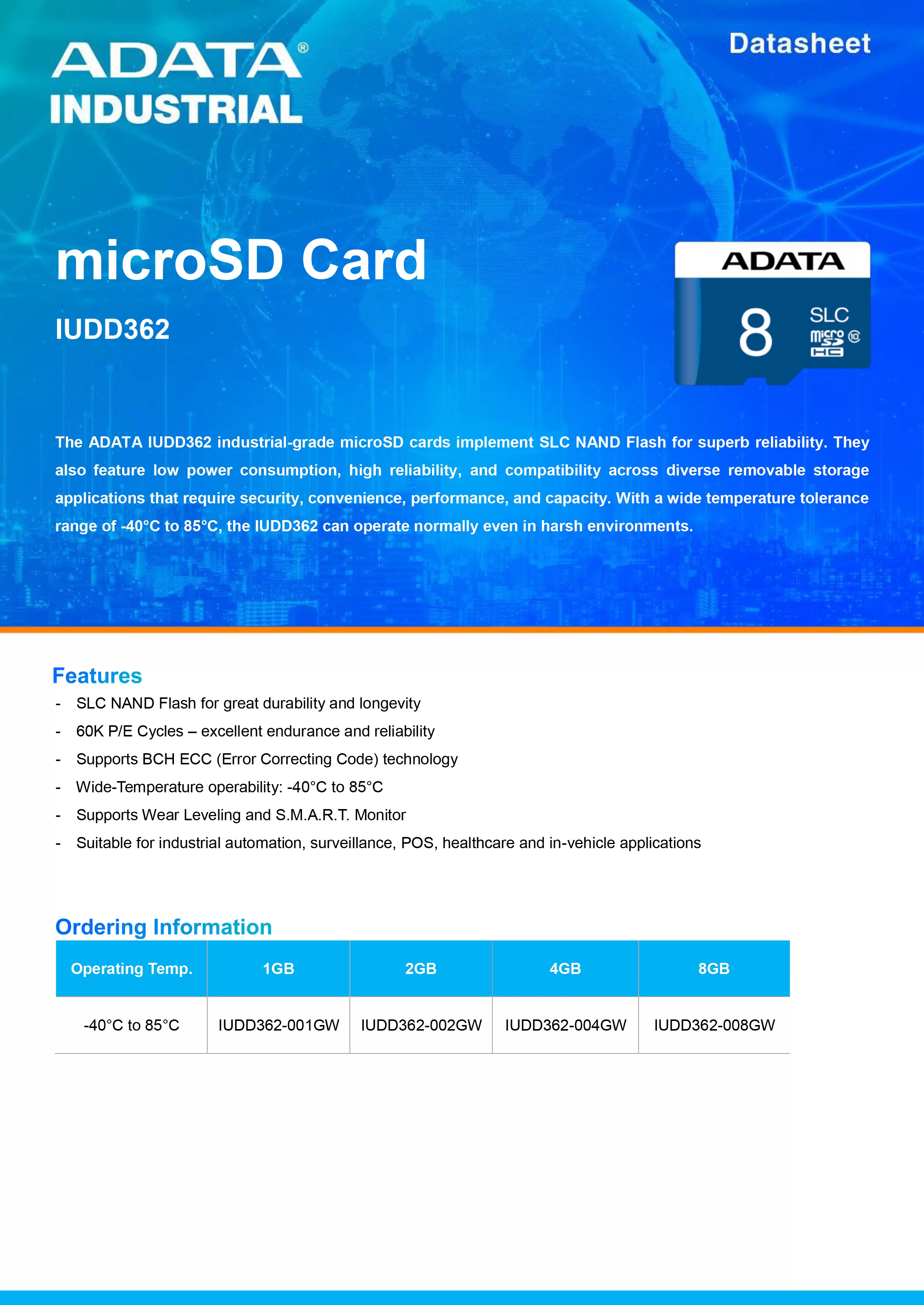 ADATA 威剛 IUDD362 工業級 microSD卡