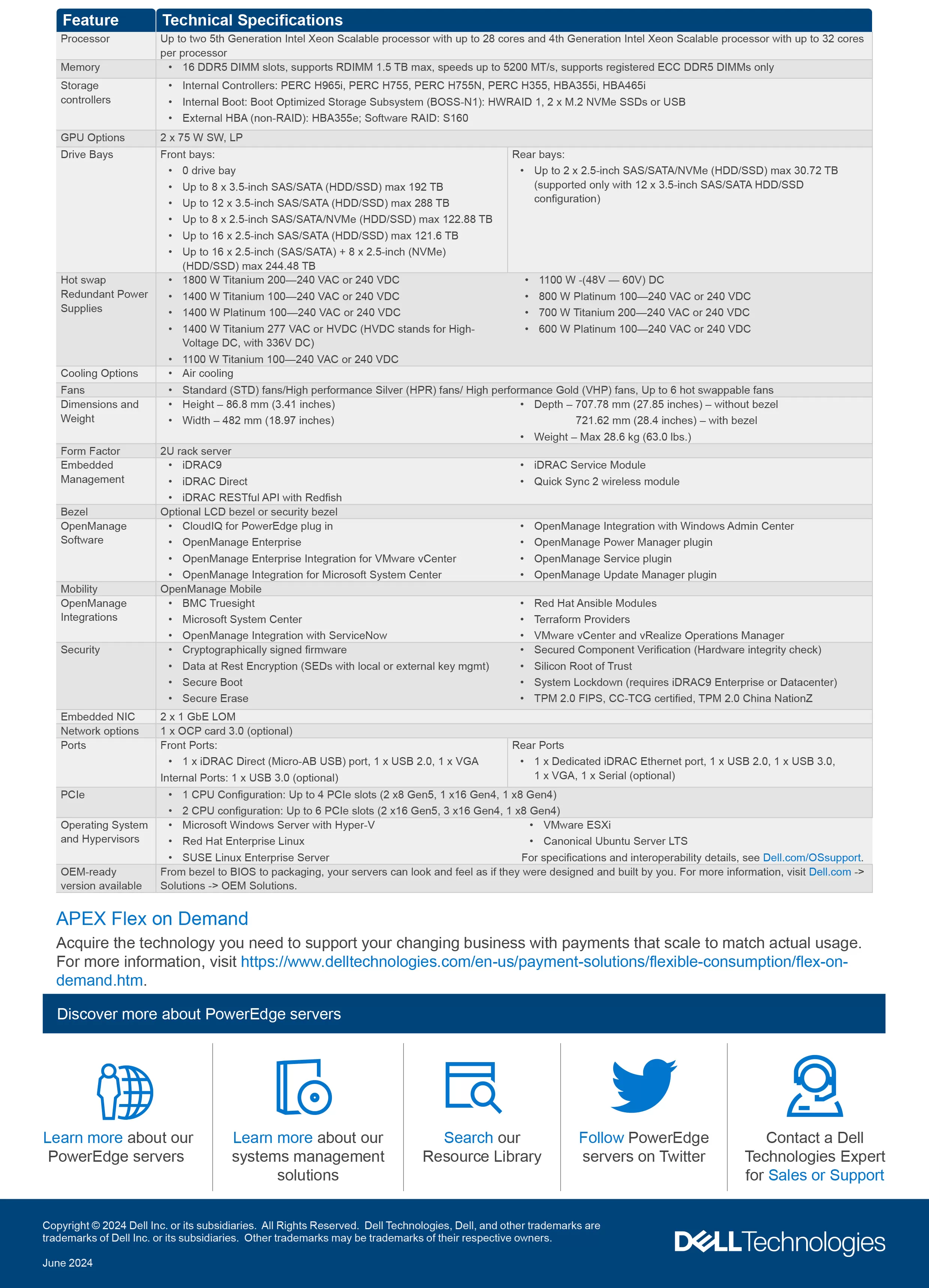 DELL 戴爾 PowerEdge R760xs 機架式 伺服器
