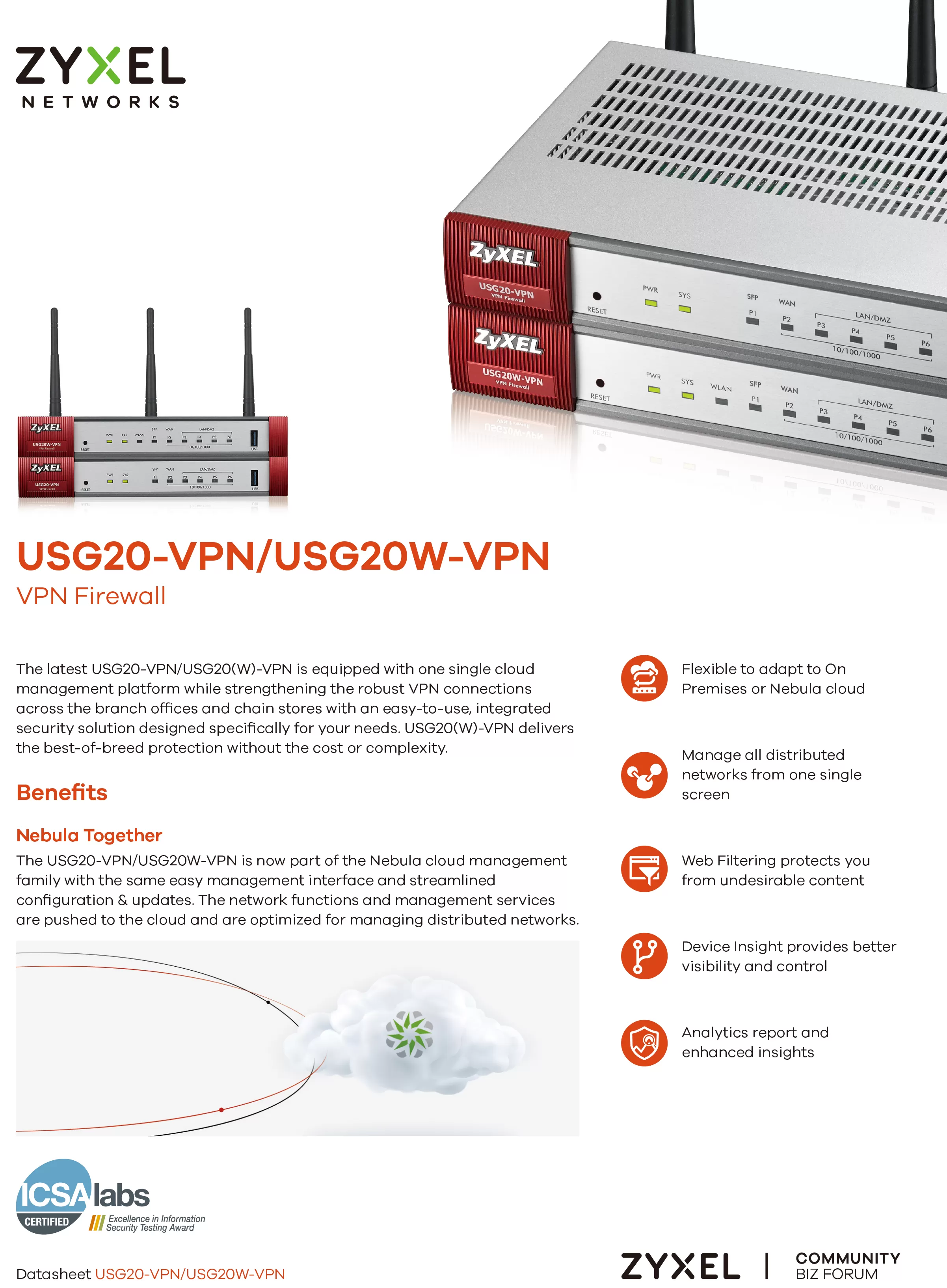 Zyxel 兆勤 USG20W-VPN Business 防火牆