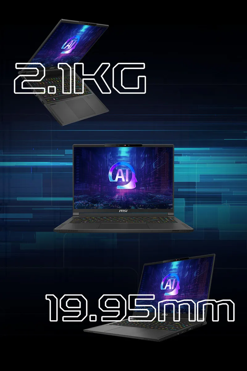 MSI 微星 Stealth A16 AI+ A3HVFG AMD Ryzen™ AI 9 365超高校級處理器 /  RTX4060 GDDR6 8G 頂尖顯示卡 電競筆電