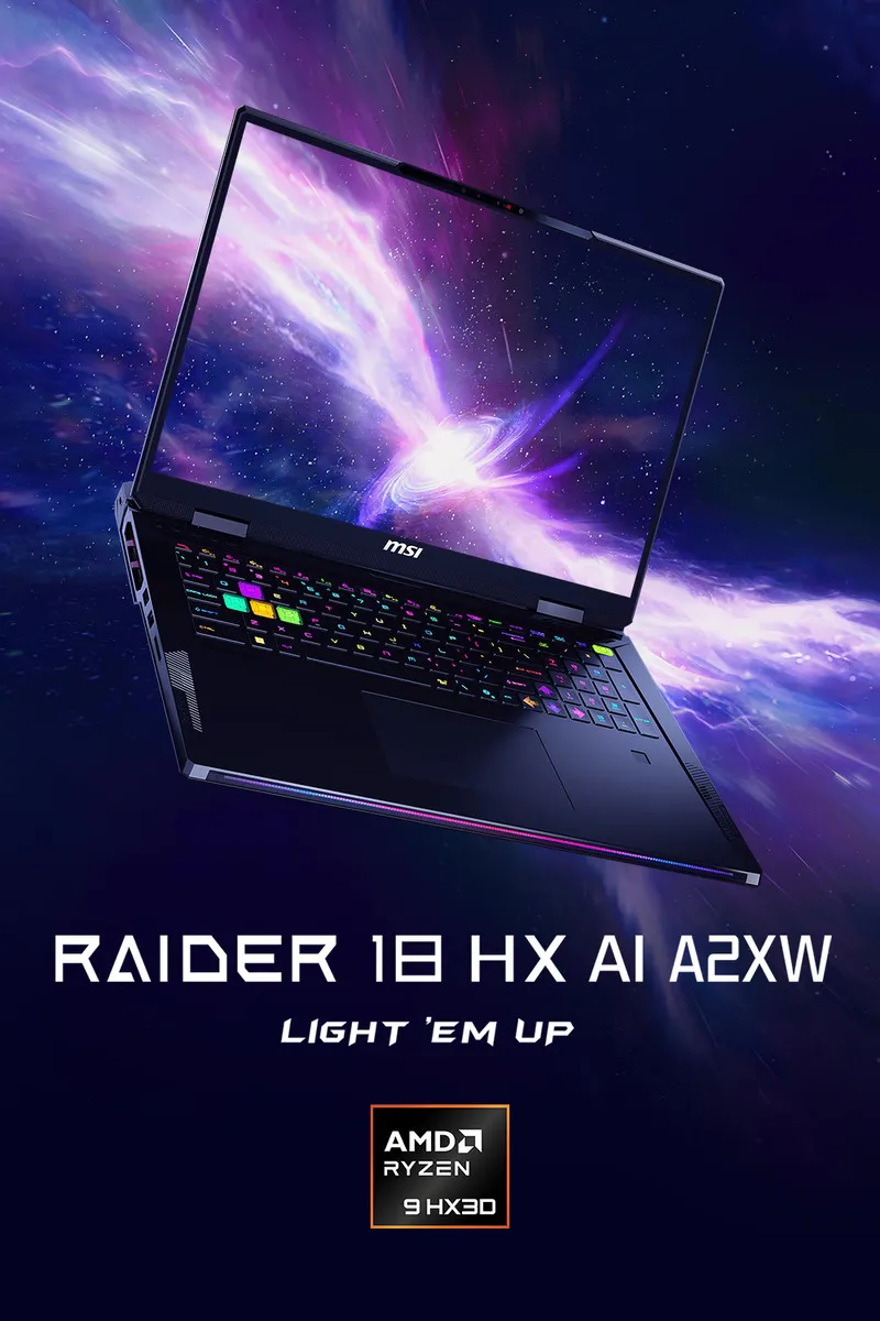 MSI 微星 Raider A18 HX AMD Ryzen 9處理器/RTX 5090夢幻顯示晶片 電競筆電