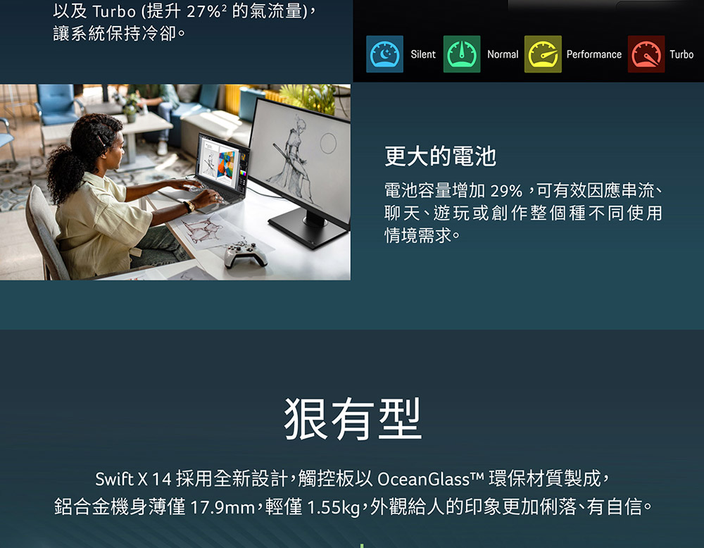 ACER Swift X系列:SFX14-71G-52DP(灰) 輕薄AI筆記型電腦( UN.KEVTA.003 ),U52430058,ACERSwiftX系列:SFX14-71G-52DP(灰)輕薄AI筆記型電腦(UN.KEVTA.003),原廠保固,大量採購歡迎洽詢,品質保證