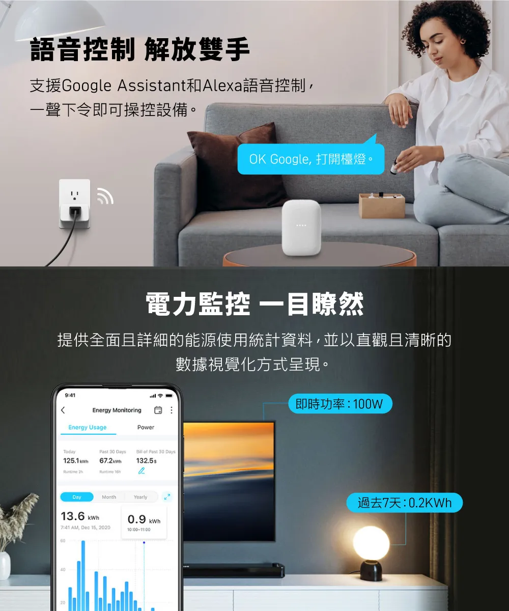 TP-Link Tapo P110 迷你型智慧 Wi-Fi 電力監控插座