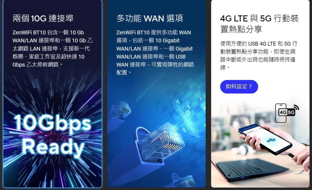 ASUS 華碩 ZenWiFi BT10 BE18000 Mesh三頻全屋網狀 WiFi 7無線路由器