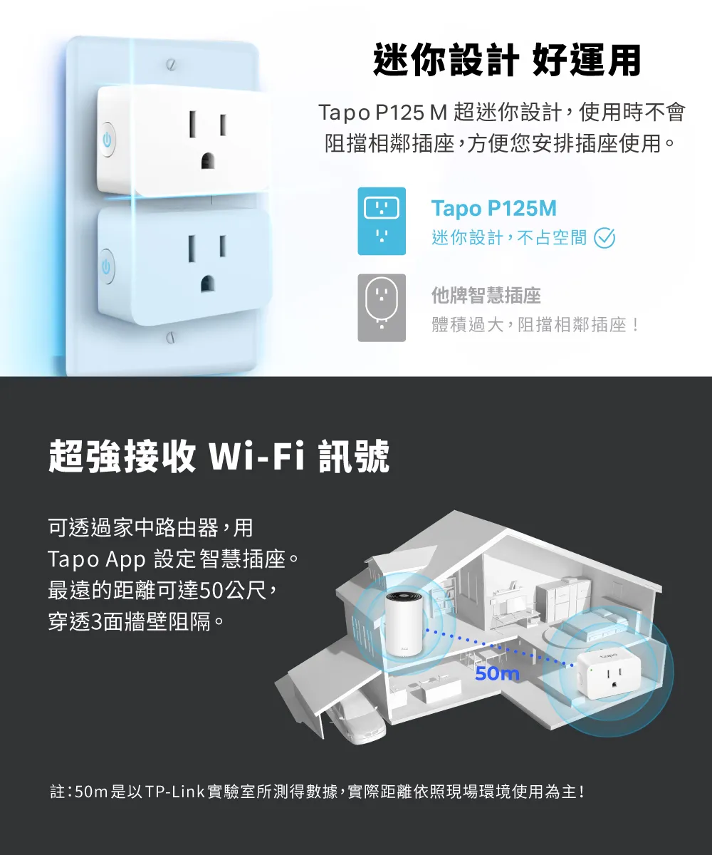 TP-Link Tapo P125M 迷你型智慧 Wi-Fi 插座