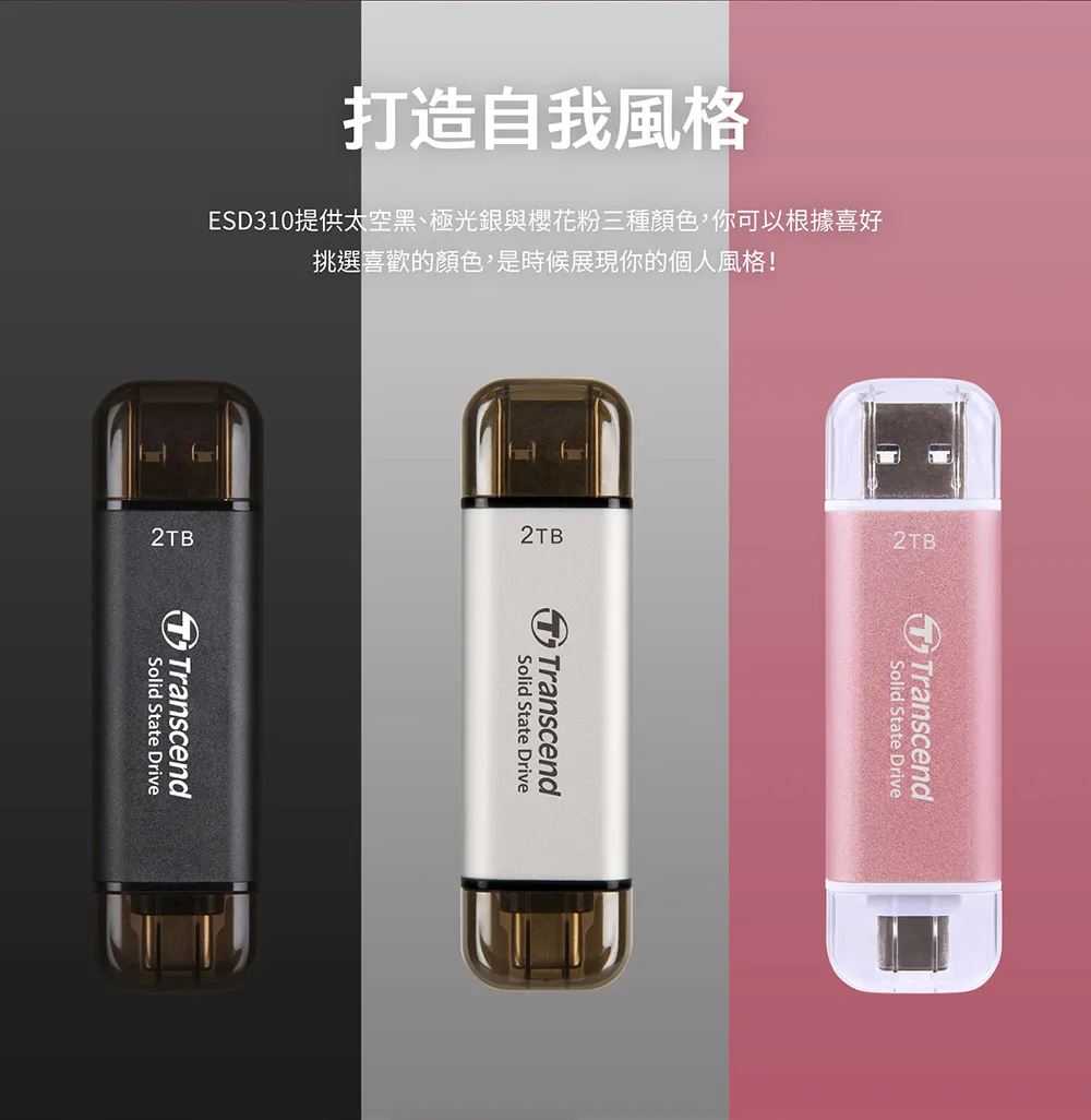 Transcend 創見 ESD310 行動固態硬碟 256GB 黑色