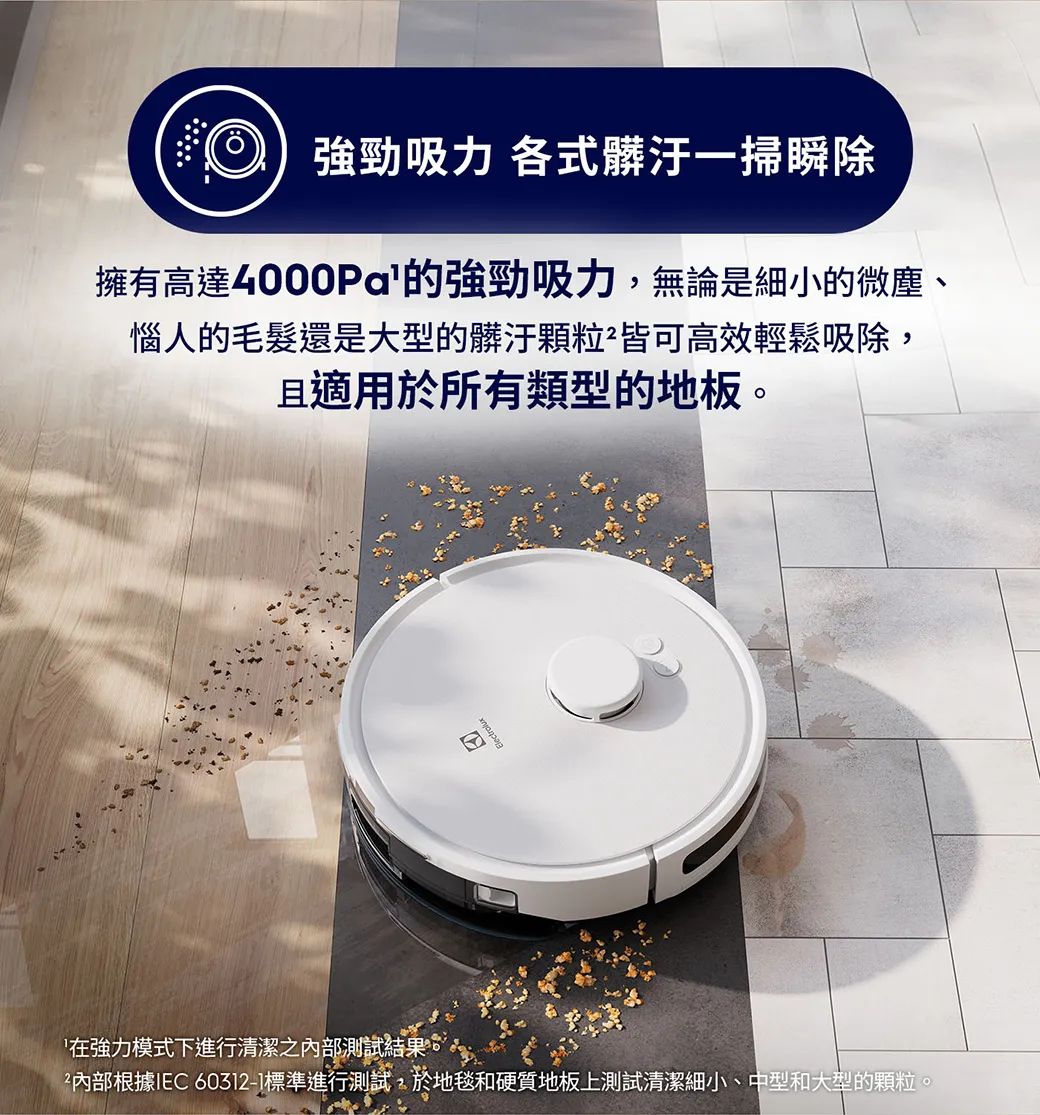 Electrolux 伊萊克斯 EFR71222DS 極適家居700 自動除塵掃拖機器人 (柔霧白)