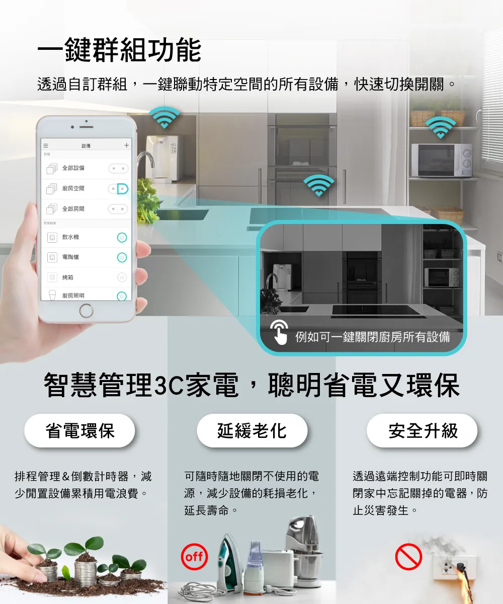 TP-Link KP303 Kasa智慧 Wi-Fi 電源延長線 (3個獨立插座)