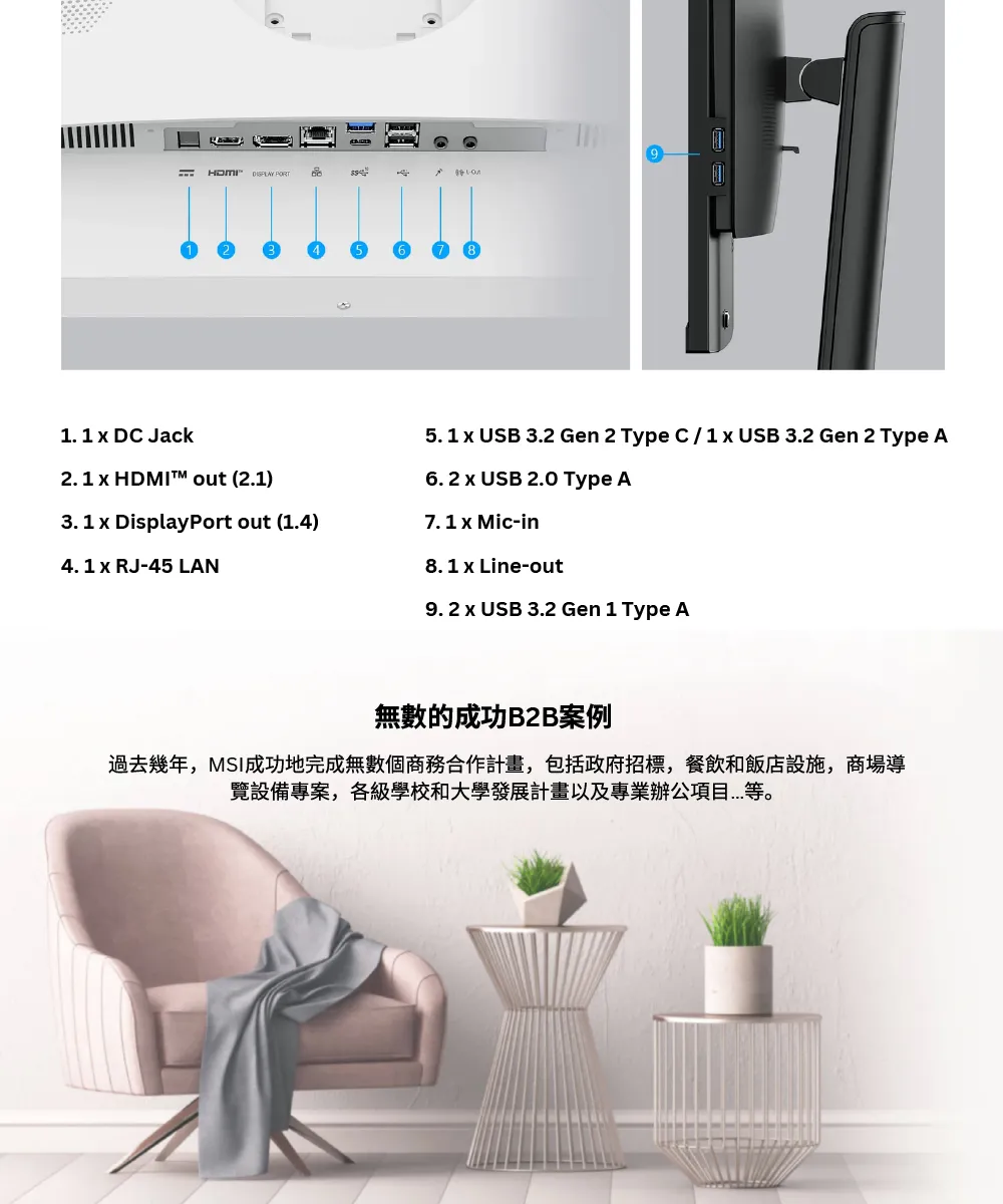 MSI 微星 PRO AP272P i3處理器/ 8G記憶體/ 512G SSD 一體成型電腦