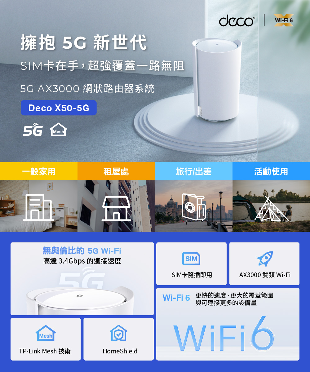 TP-Link Deco X50-5G AX3000 家庭5G分享器 Mesh 系統,U50430036,TP-LinkDecoX50-5GAX3000家庭5G分享器Mesh系統,原廠保固,大量採購歡迎洽詢,品質保證