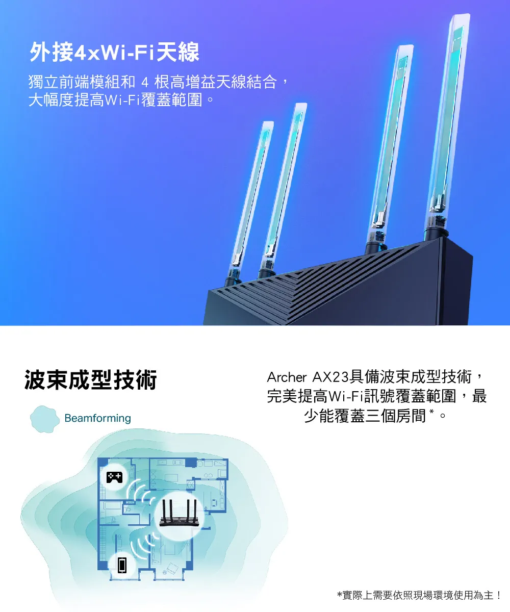 TP-Link  Archer AX23 AX1800雙頻Wi-Fi 6路由器 / 分享器