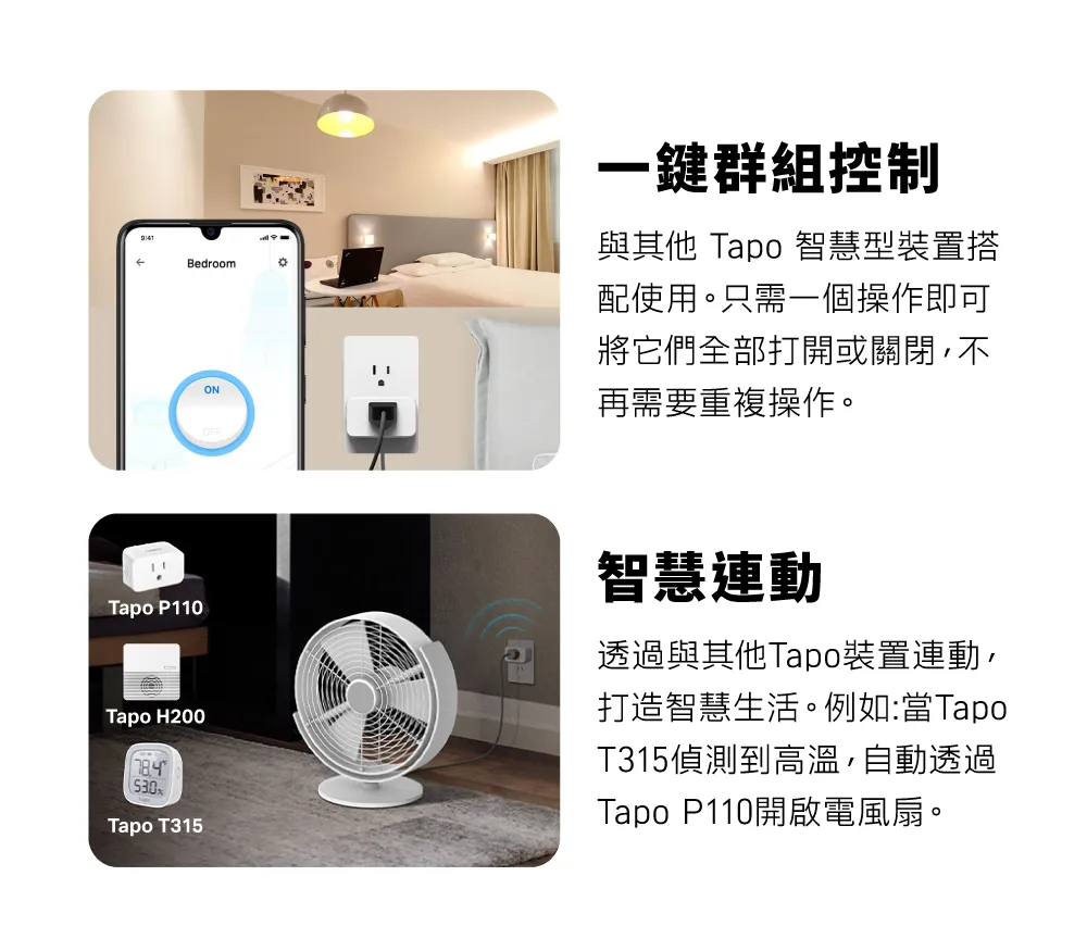 TP-Link Tapo P110 迷你型智慧 Wi-Fi 電力監控插座