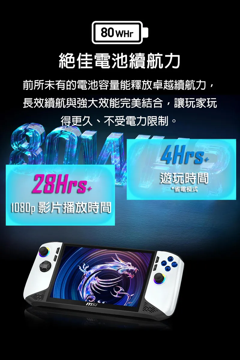MSI 微星 Claw 8 AI+ A2VM 極地風暴特仕版 Polar Tempest Edition 電競掌機