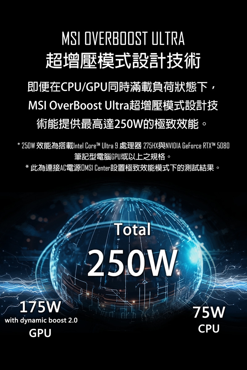 MSI 微星 Vector 17 HX AI Ultra 9處理器/RTX 5070 Ti 12GB晶片 入門電競筆電