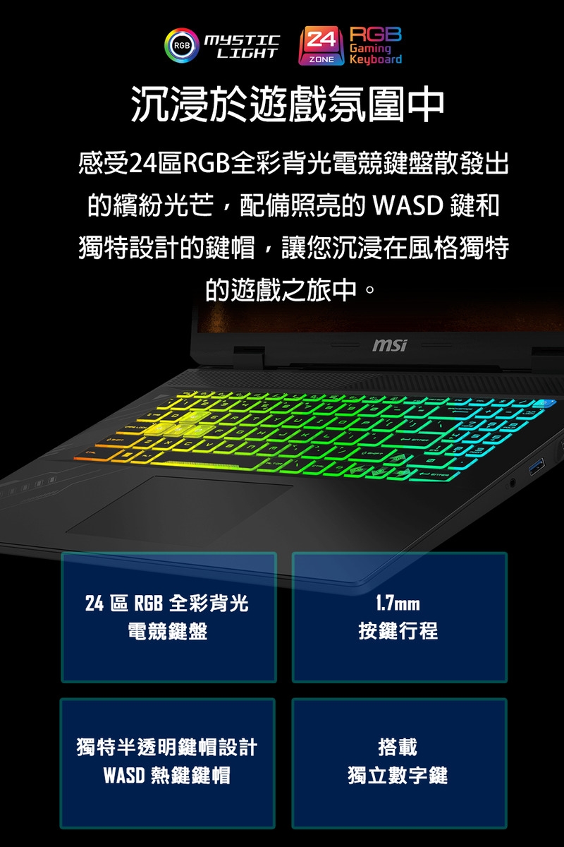 MSI 微星 Crosshair A16 HX D7W AMD Ryzen 9 7945HX 處理器/RTX 5070 8GB高效能顯示卡 電競筆電