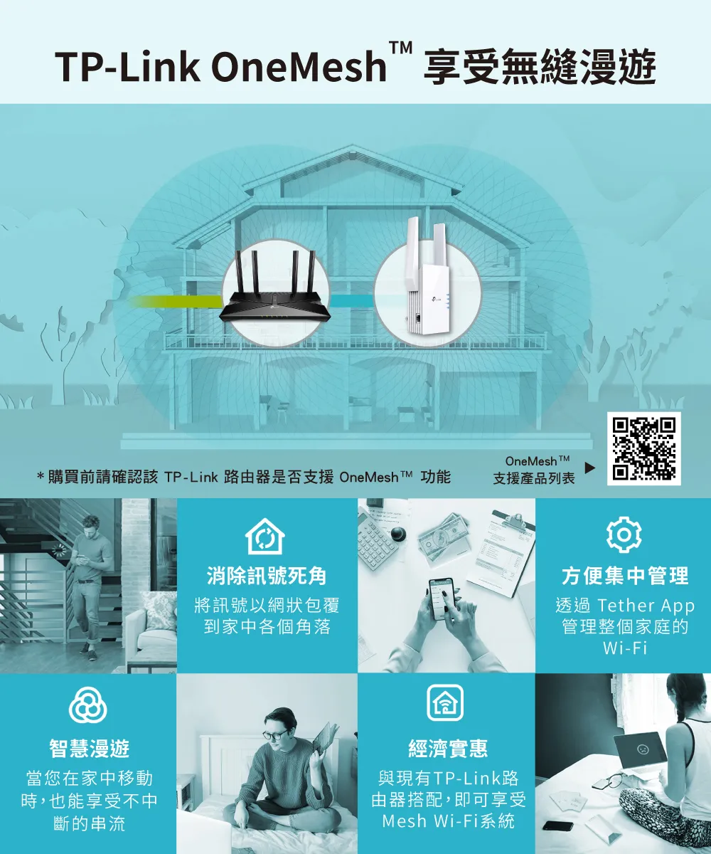 TP-Link RE605X AX1800 Wi-Fi 6 訊號延伸器