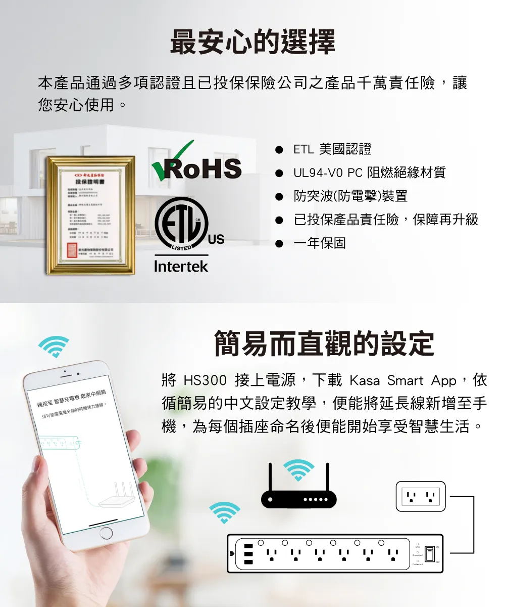 TP-Link HS300 Kasa 智慧 Wi-Fi 電源延長線