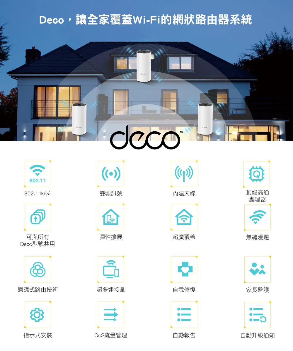 TP-Link Deco M4 AC1200 完整家庭Mesh Wi-Fi系統 (一入組),U50430035,TP-LinkDecoM4AC1200完整家庭MeshWi-Fi系統(一入組),原廠保固,大量採購歡迎洽詢,品質保證