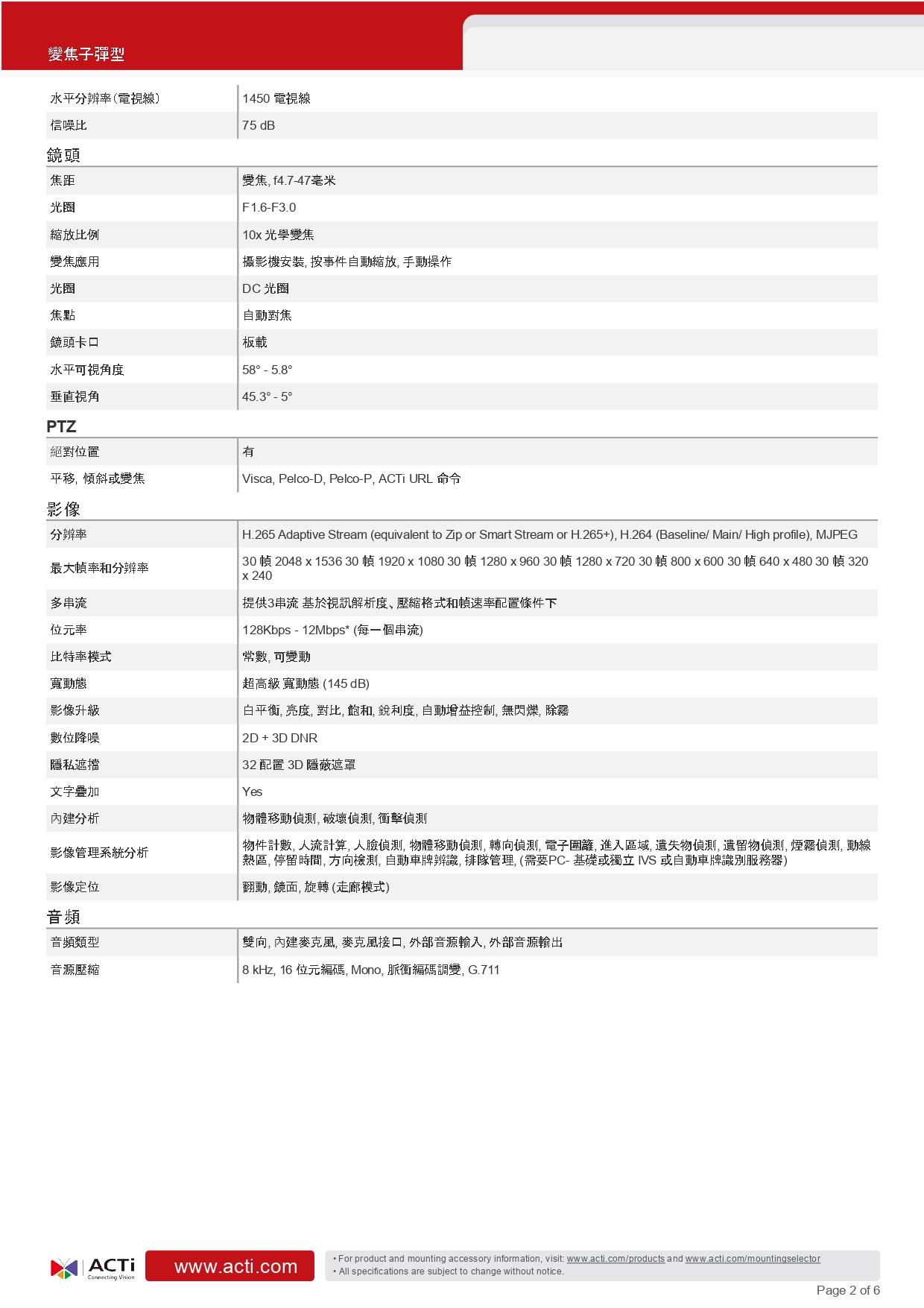 ACTi 建騰創達科技 B412變焦子彈型攝影機(300萬畫素),實際價格以報價為主,U52190021,ACTi建騰創達科技B412變焦子彈型攝影機(300萬畫素),原廠保固,大量採購歡迎洽詢