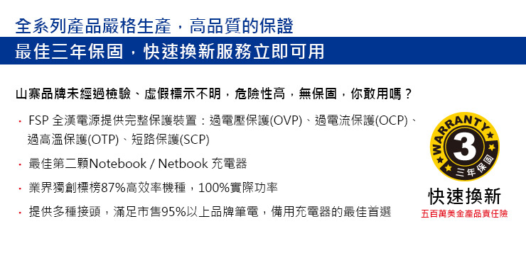 FSP 全漢 65W 萬用筆電變壓器 ( PNA0652500 ),實際價格以報價為主,U52370071,FSP全漢65W萬用筆電變壓器(PNA0652500),原廠保固,大量採購歡迎洽詢