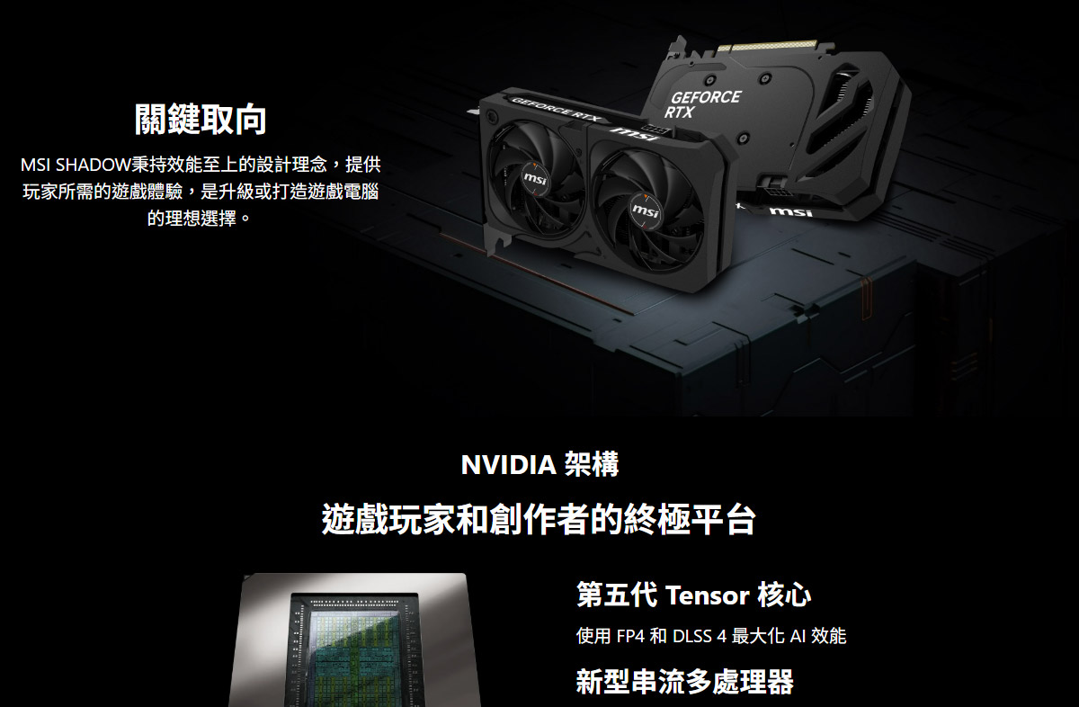 MSI 微星 RTX 5050 8G SHADOW 2X OC 顯示卡