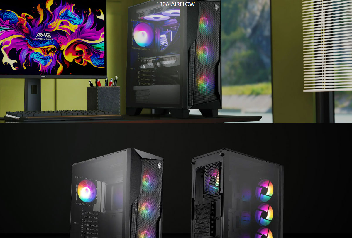 MSI MAG FORGE 130A AIRFLOW 玻璃透側電競機殼