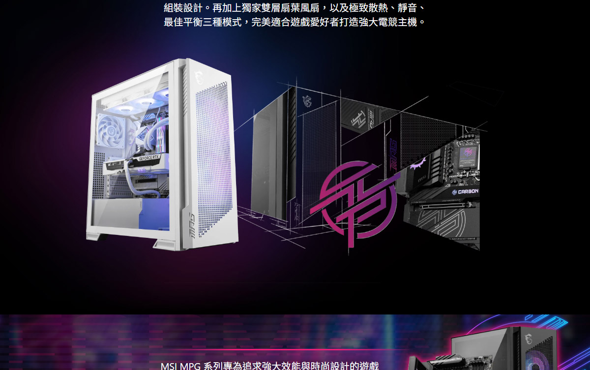 MSI 微星 MPG VELOX 300R AIRFLOW PZ WHITE 電腦機殼