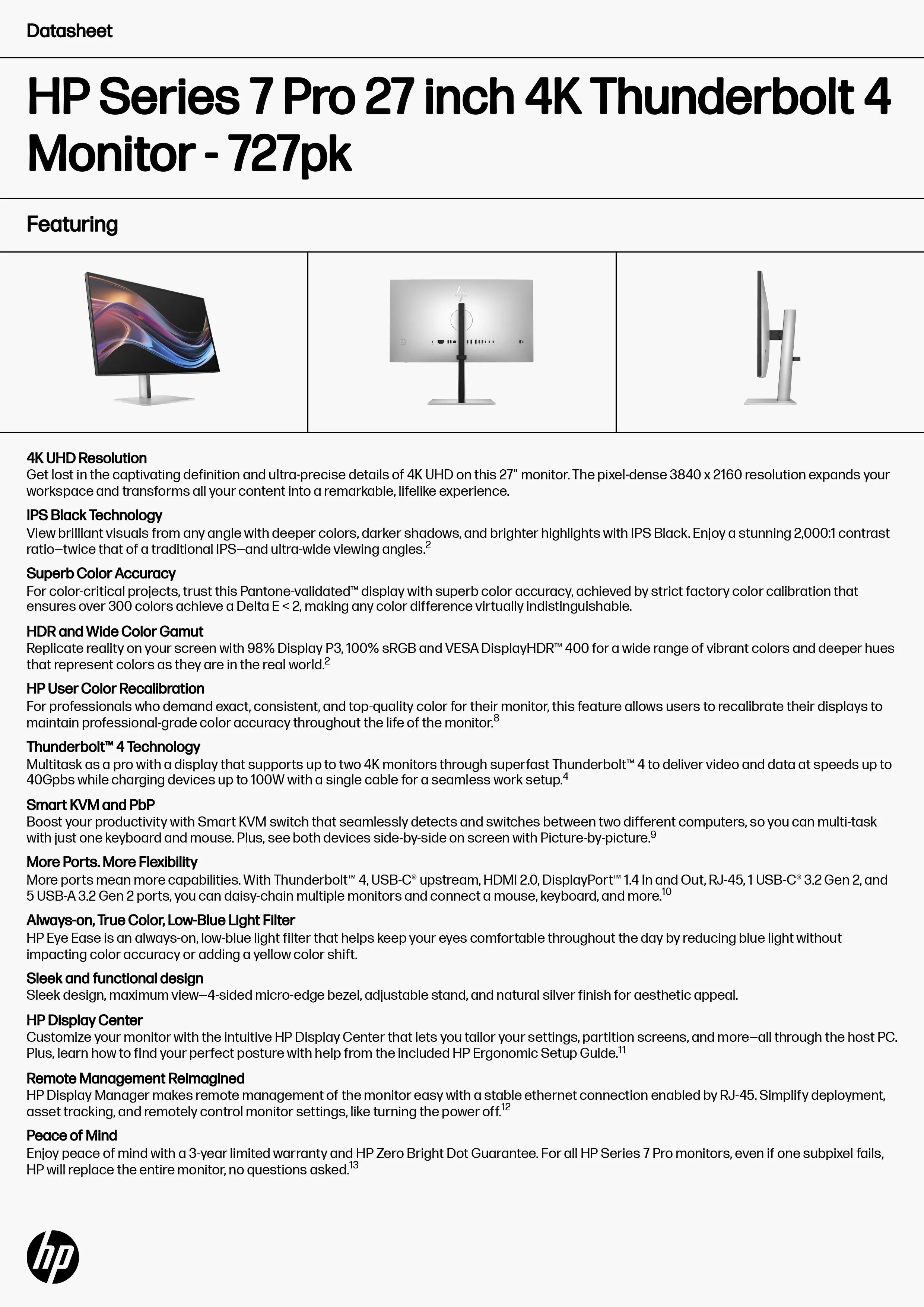 HP 惠普 Series 7 Pro 727pk 27 吋 4K Thunderbolt 4 顯示器 (8J9G2AA),實際價格以報價為主,8J9G2AA,HP惠普Series7Pro727pk27吋4KThunderbolt4顯示器(8J9G2AA),原廠保固,大量採購歡迎洽詢