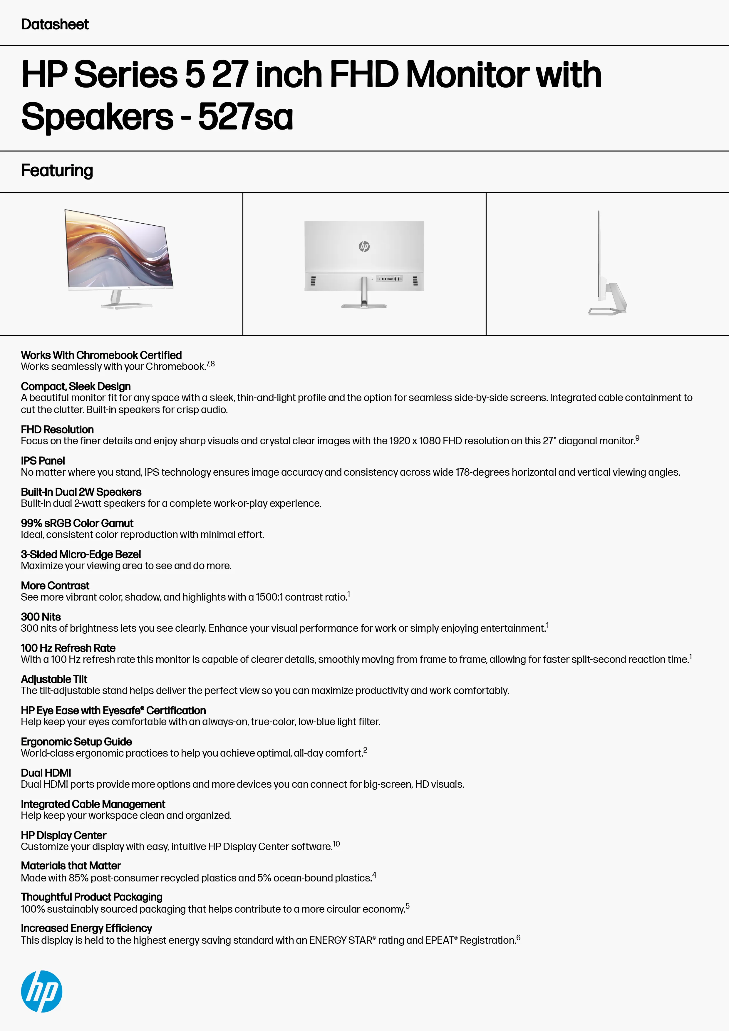HP 惠普 Series 5 527sa 27 吋 FHD 顯示器,含喇叭 (94F49AA),實際價格以報價為主,94F49AA,HP惠普Series5527sa27吋FHD顯示器,含喇叭(94F49AA),原廠保固,大量採購歡迎洽詢