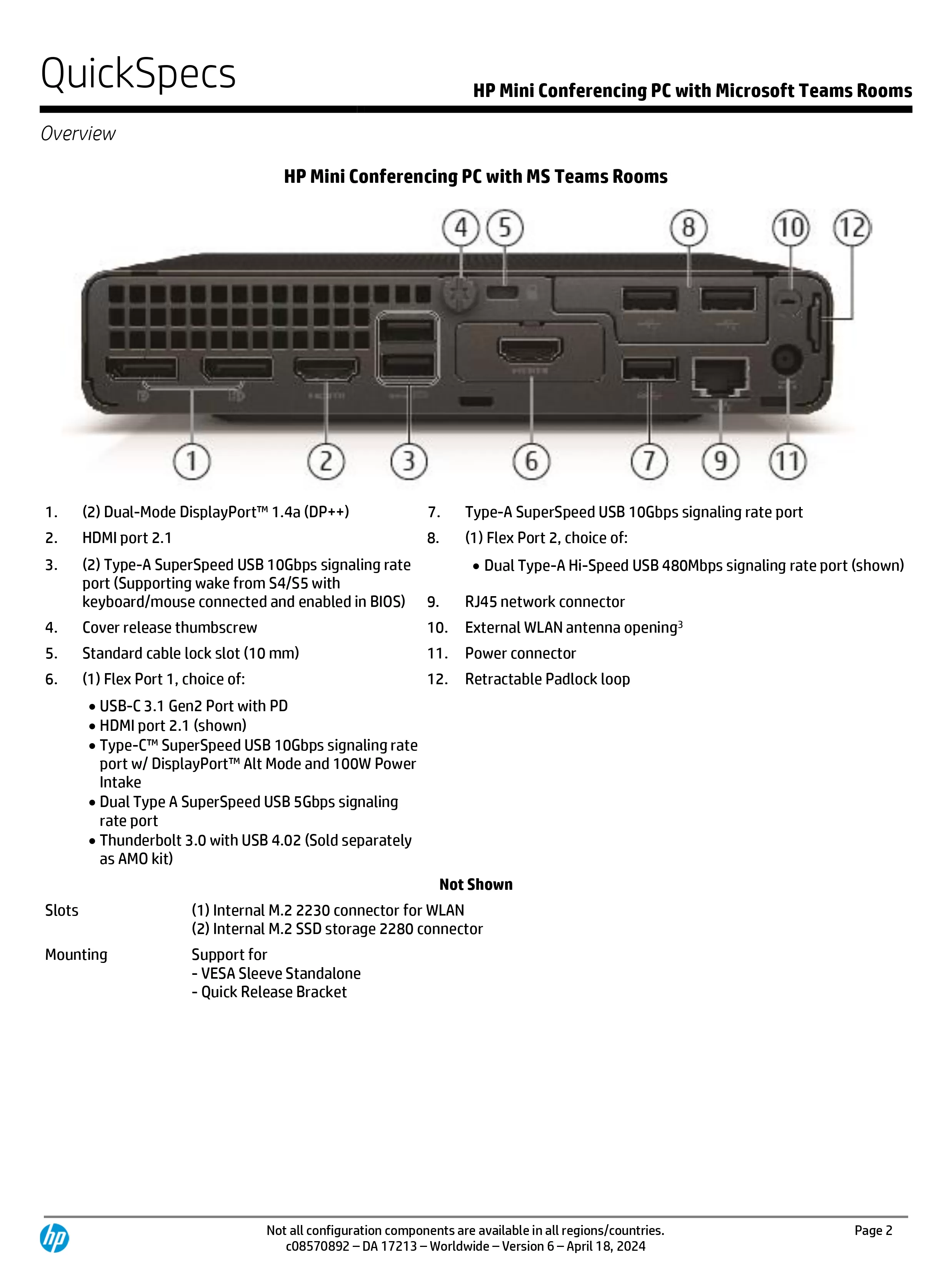 HP 惠普 Mini Conferencing 電腦搭載 Microsoft Teams Rooms (9C428AW)