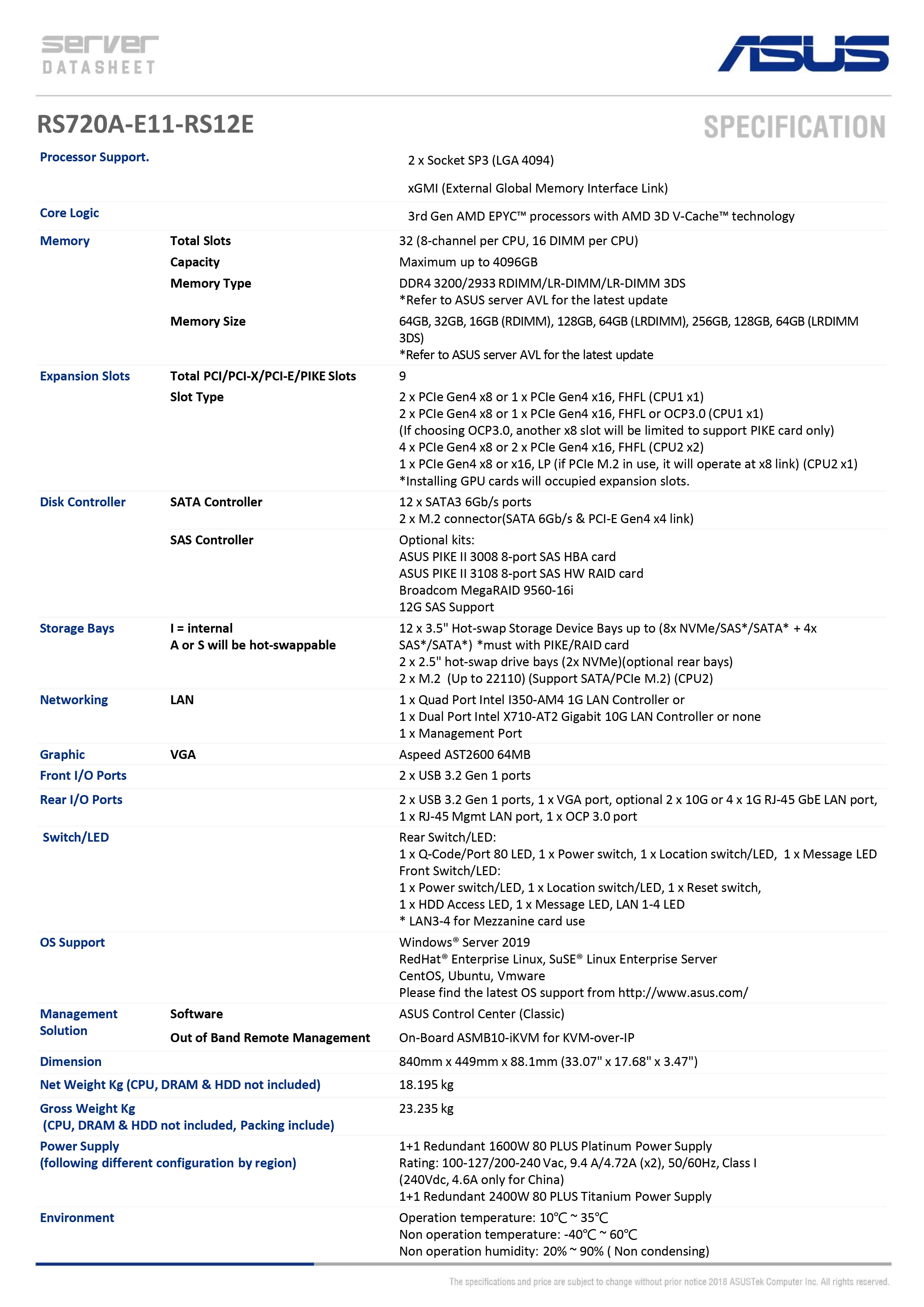 ASUS 華碩 RS720A-E11-RS12E 機架伺服器,實際價格以報價為主,RS720A-E11-RS12E,ASUS華碩RS720A-E11-RS12E機架伺服器,原廠保固,大量採購歡迎洽詢