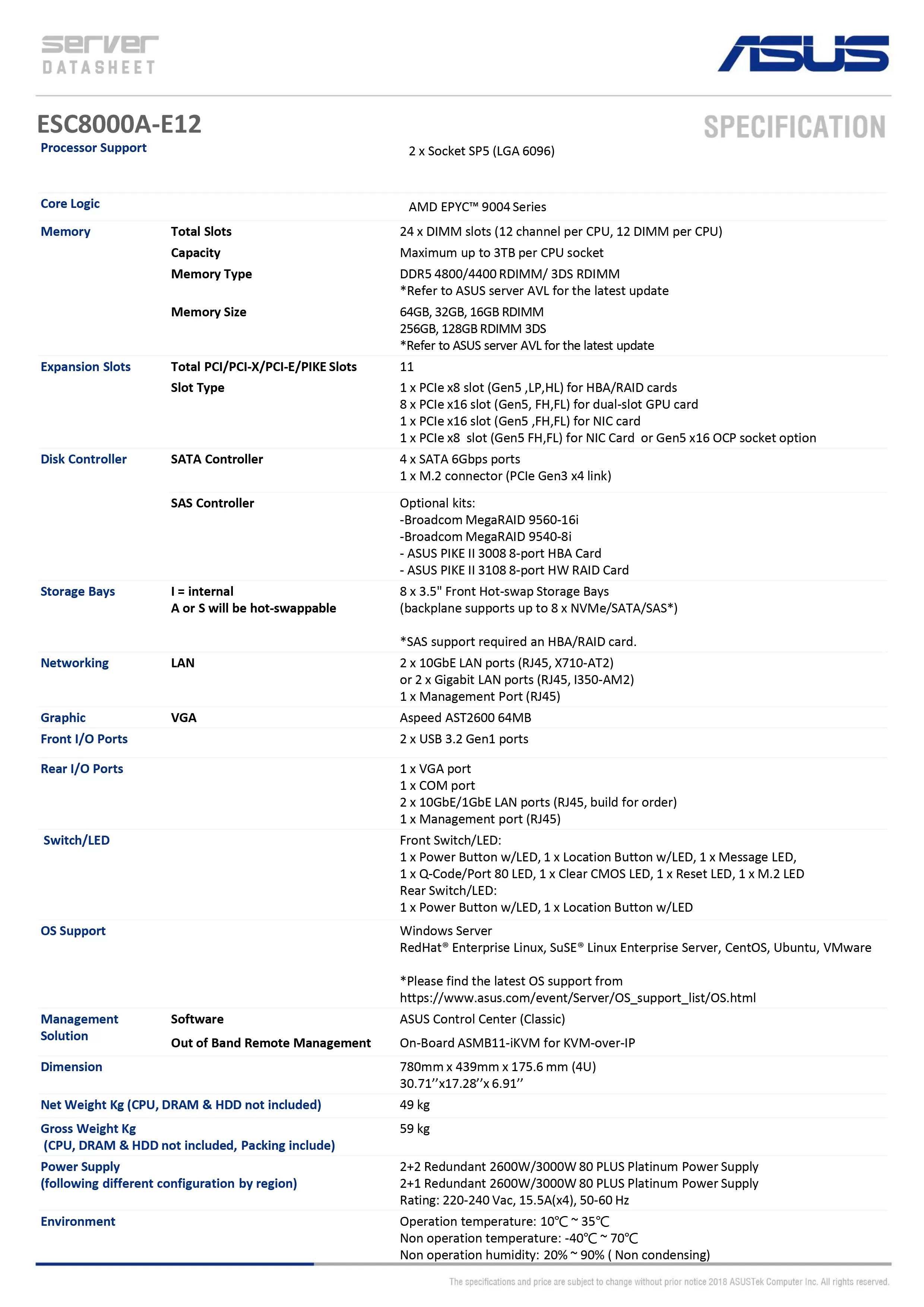 ASUS 華碩 ESC8000A-E12 伺服器,實際價格以報價為主,ESC8000A-E12,ASUS華碩ESC8000A-E12伺服器,原廠保固,大量採購歡迎洽詢