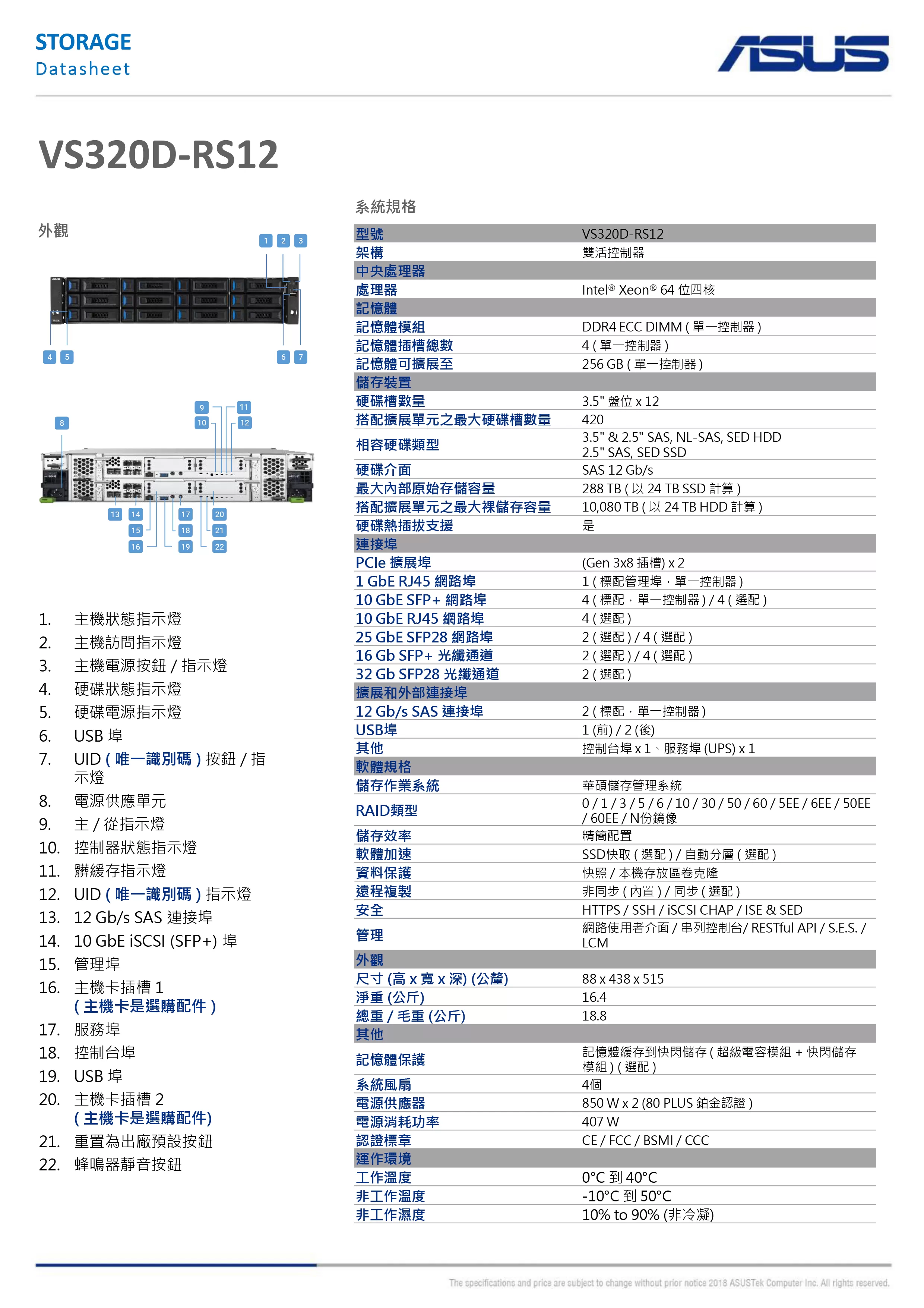 ASUS 華碩 VS320D-RS12 伺服器儲存裝置,實際價格以報價為主,VS320D-RS12,ASUS華碩VS320D-RS12伺服器儲存裝置,原廠保固,大量採購歡迎洽詢