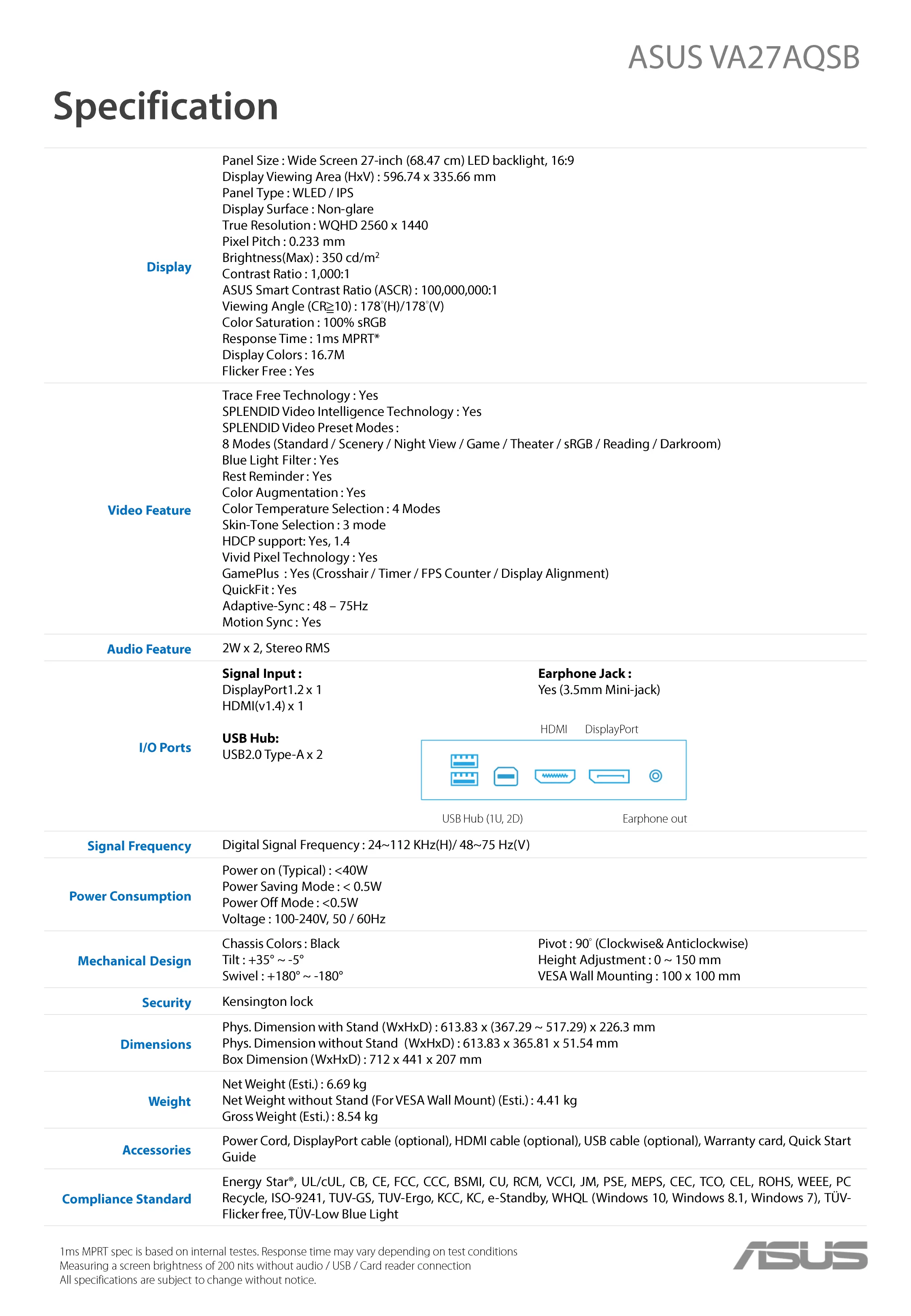 ASUS 華碩 VA27AQSB 商用護眼螢幕,實際價格以報價為主,VA27AQSB,ASUS華碩VA27AQSB商用護眼螢幕,原廠保固,大量採購歡迎洽詢