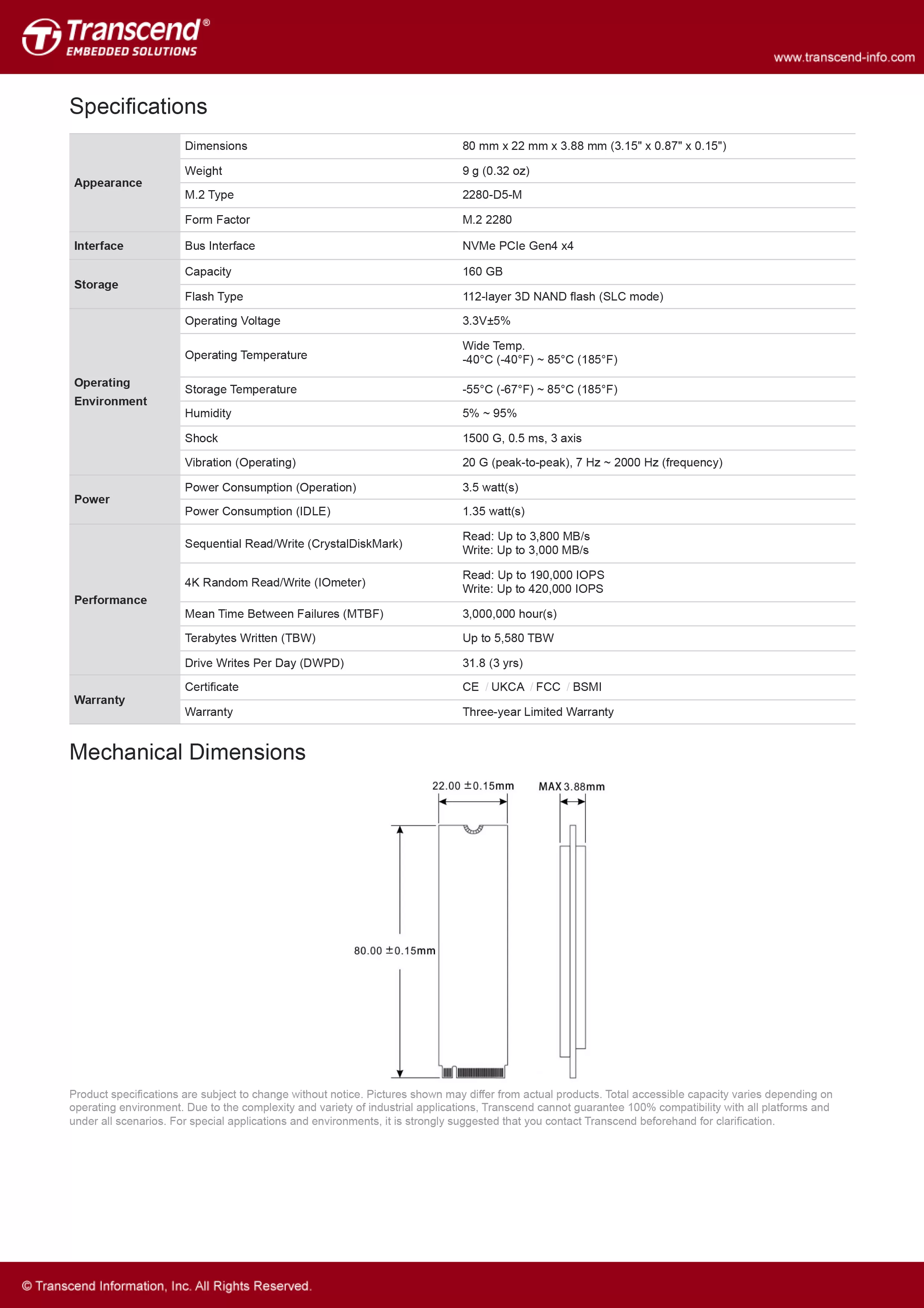 Transcend 創見 MTE560P PCIe M.2 SSDs