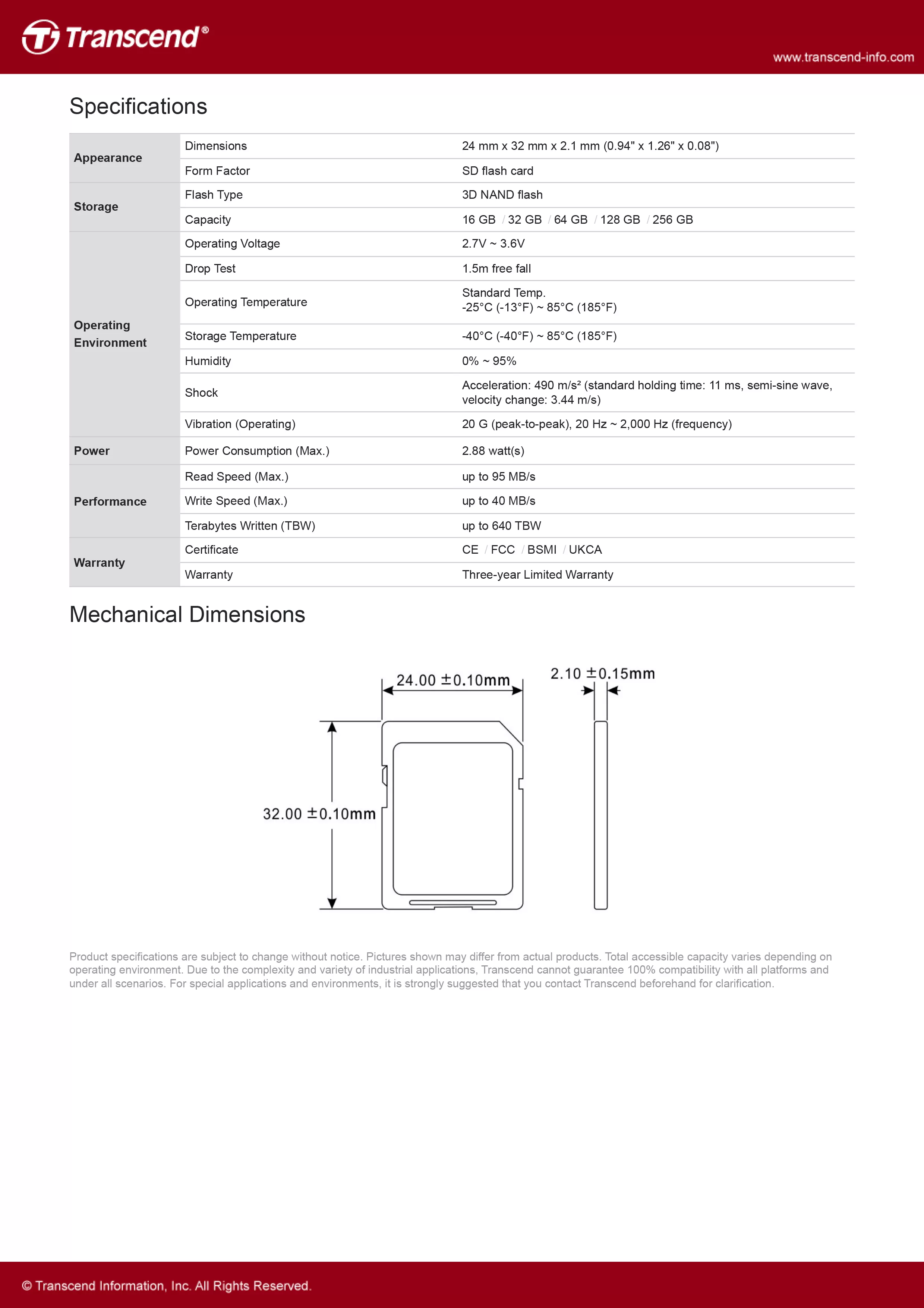 Transcend 創見 SDC420T SD記憶卡